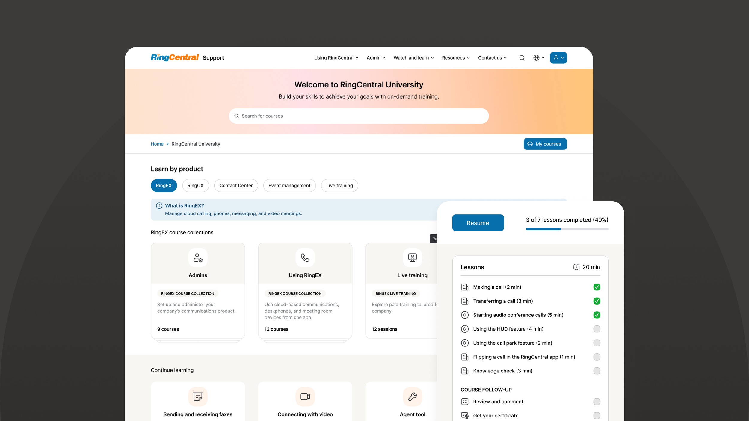 Learning platform (RCU)
