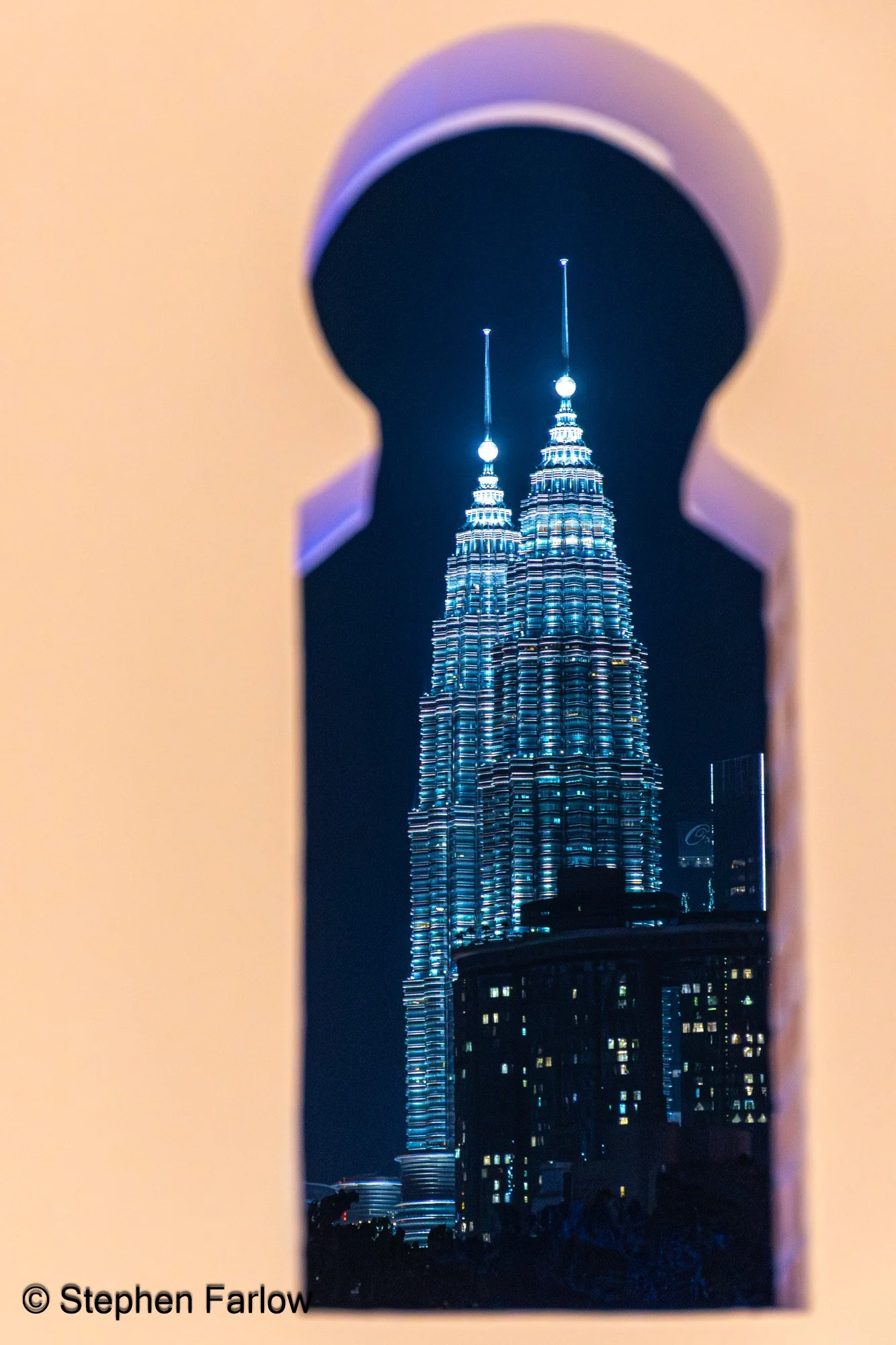 Petronas Twin Towers through Sultan Abdul Samad building