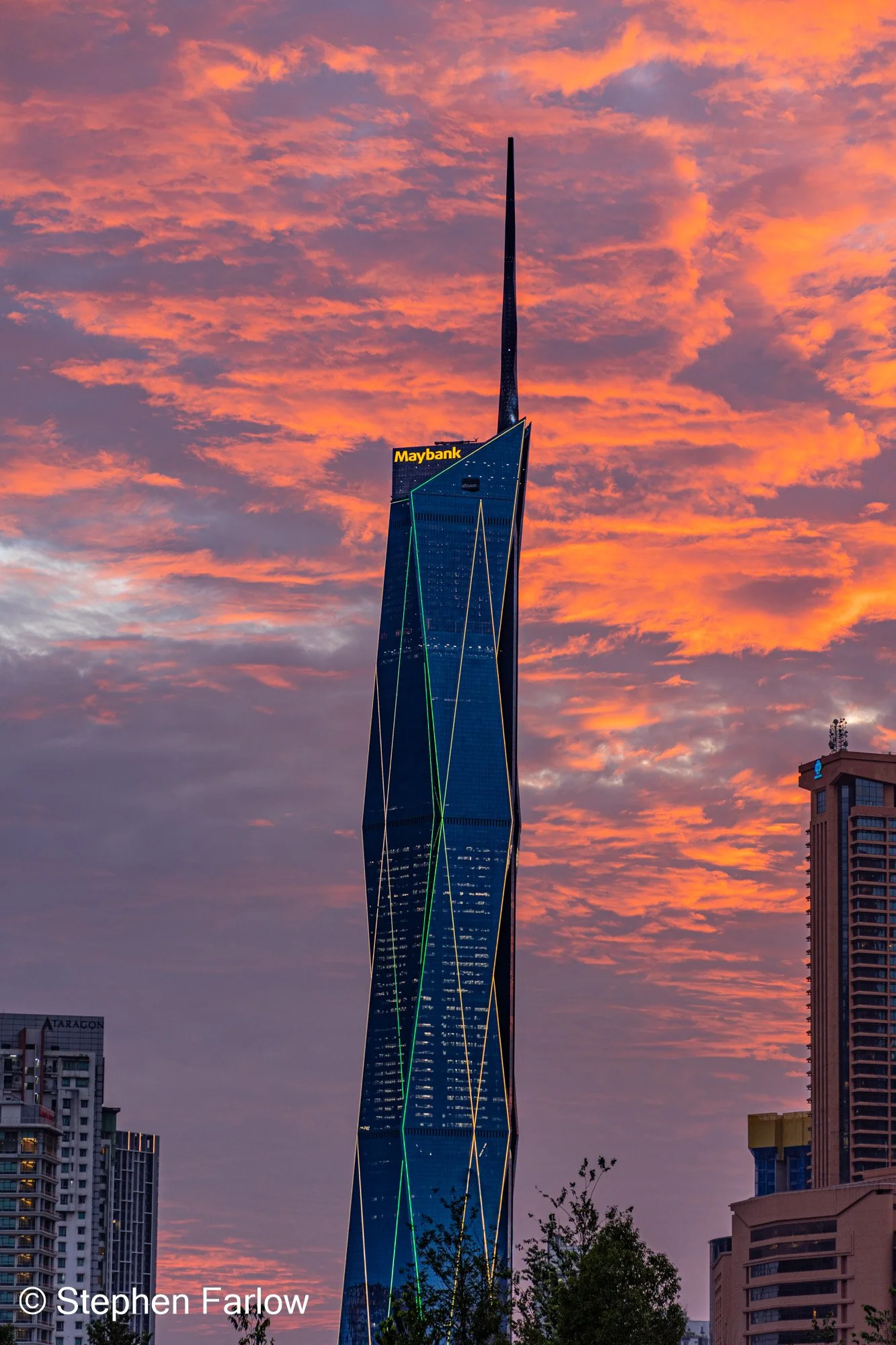Merdeka 118 from TRX with beautiful sunset