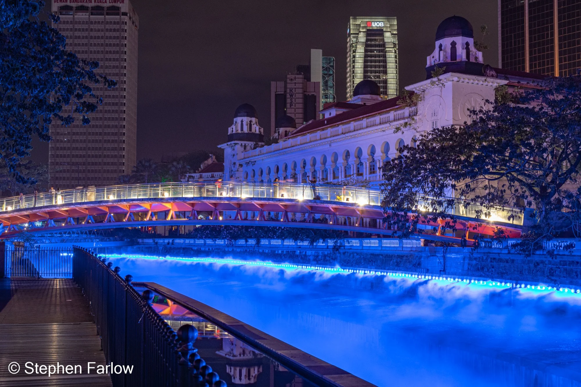 Bridge over the "River of Life" in Masjid Jamek