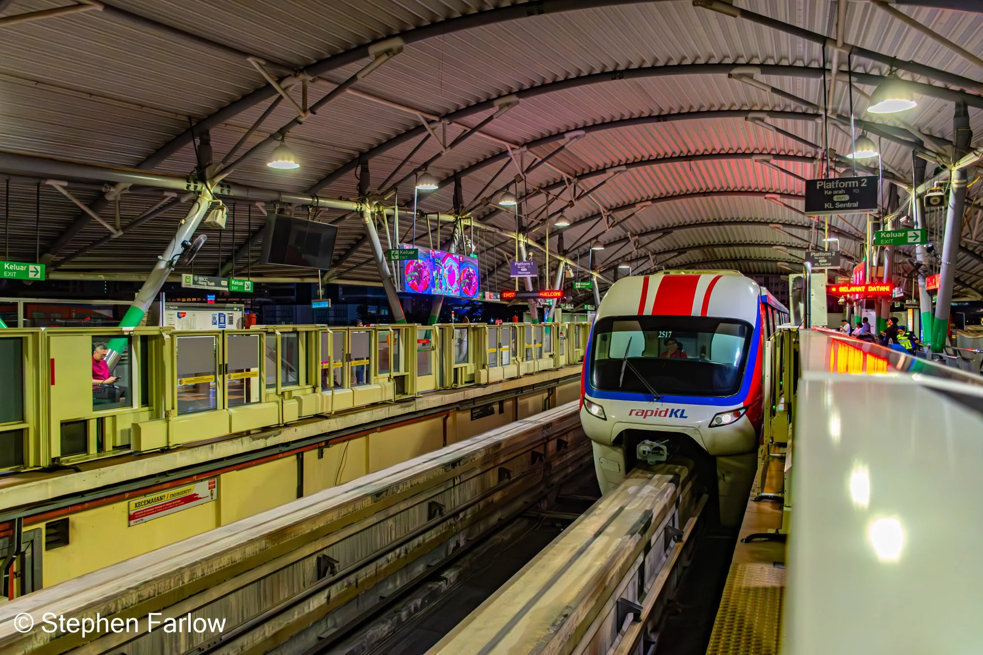 rapid KL Monorail train in Hang Tuah station