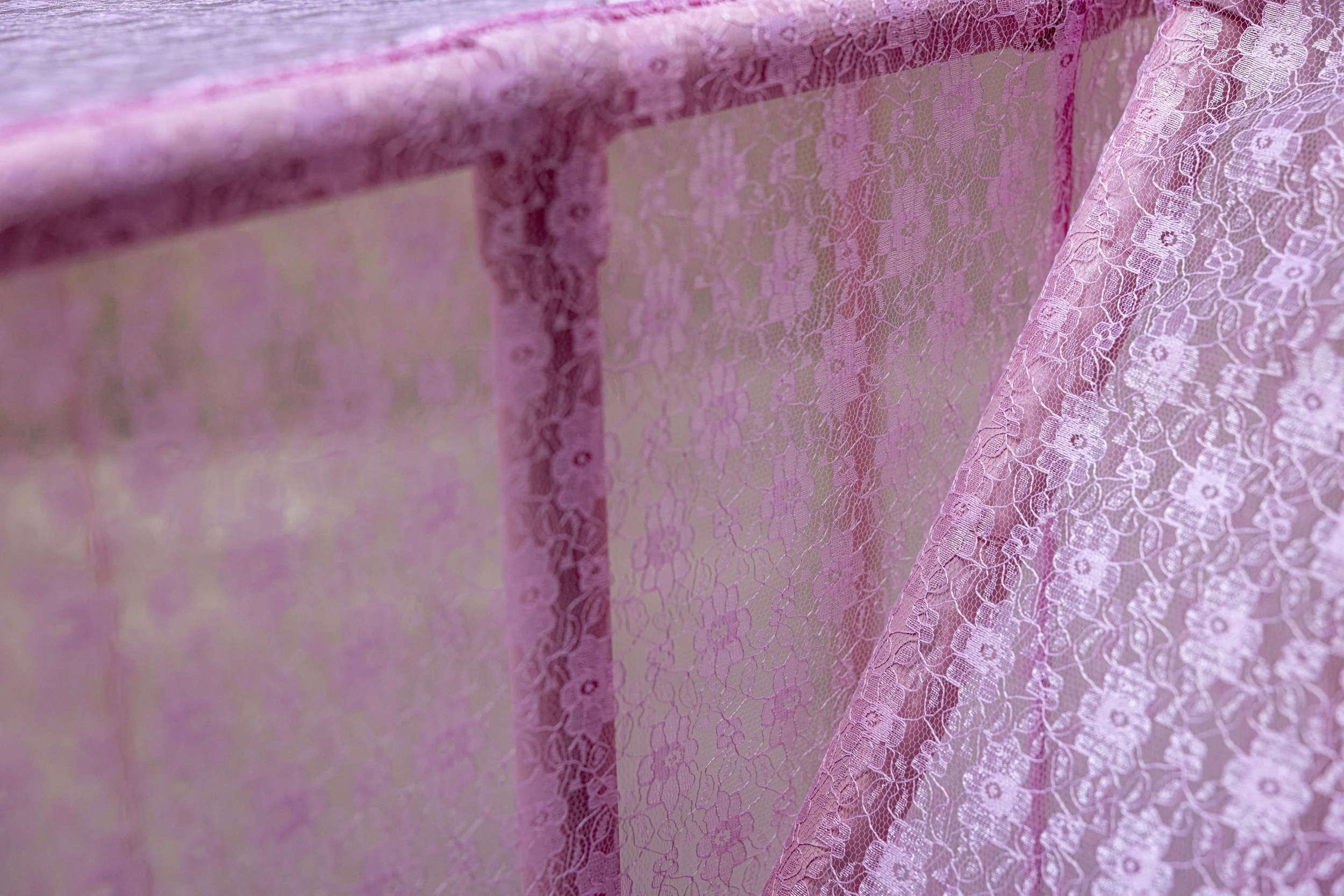 A close up shot of the lace detail and framework beneath Power Play.