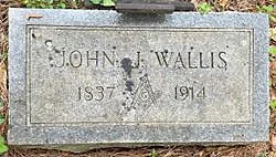 Gravestone of John J. Wallis, born 1837, died 1914.
