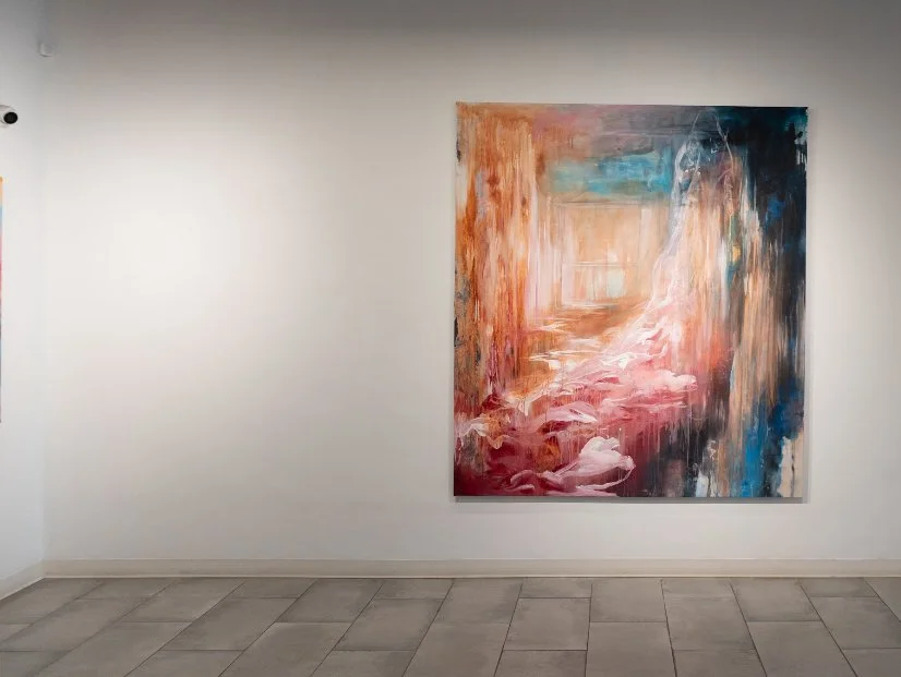 (In the Garden) I, Asphyxiate, 2025. Shantaye McMorrow. Acrylic, spray paint, 
graphite on canvas.