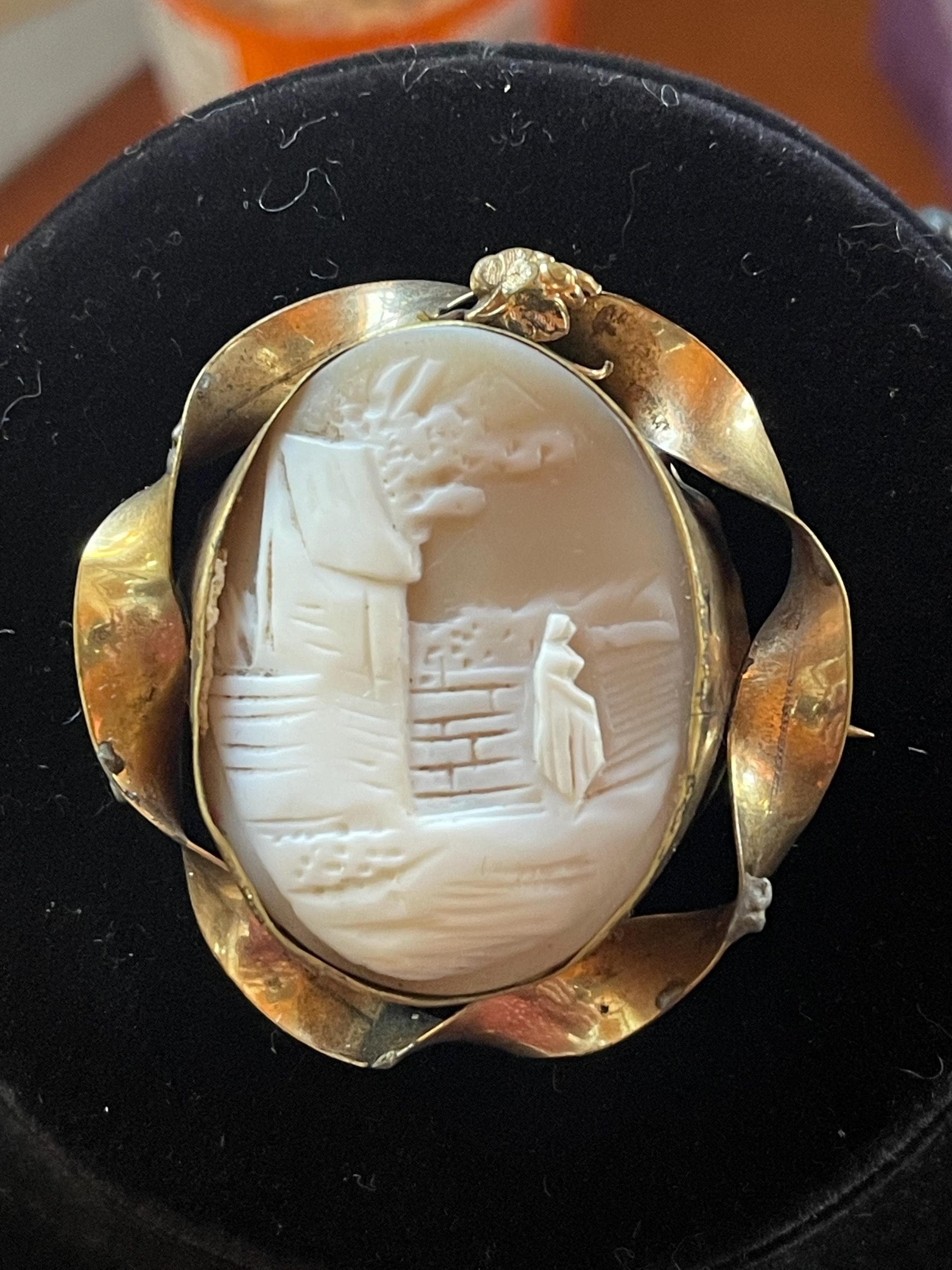 Rebecca by the Well Cameo Brooch