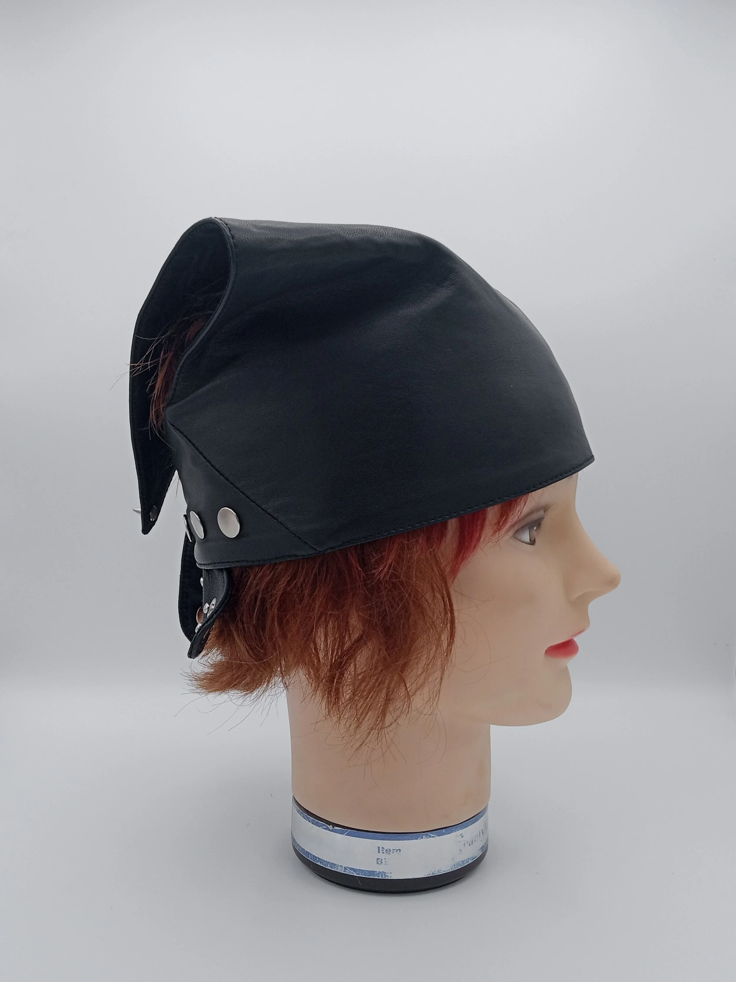 NYC HANDMADE LEATHER BANDANA SILK LINING ADJUSTABLE SILVER SNAPS AND HARDWARE