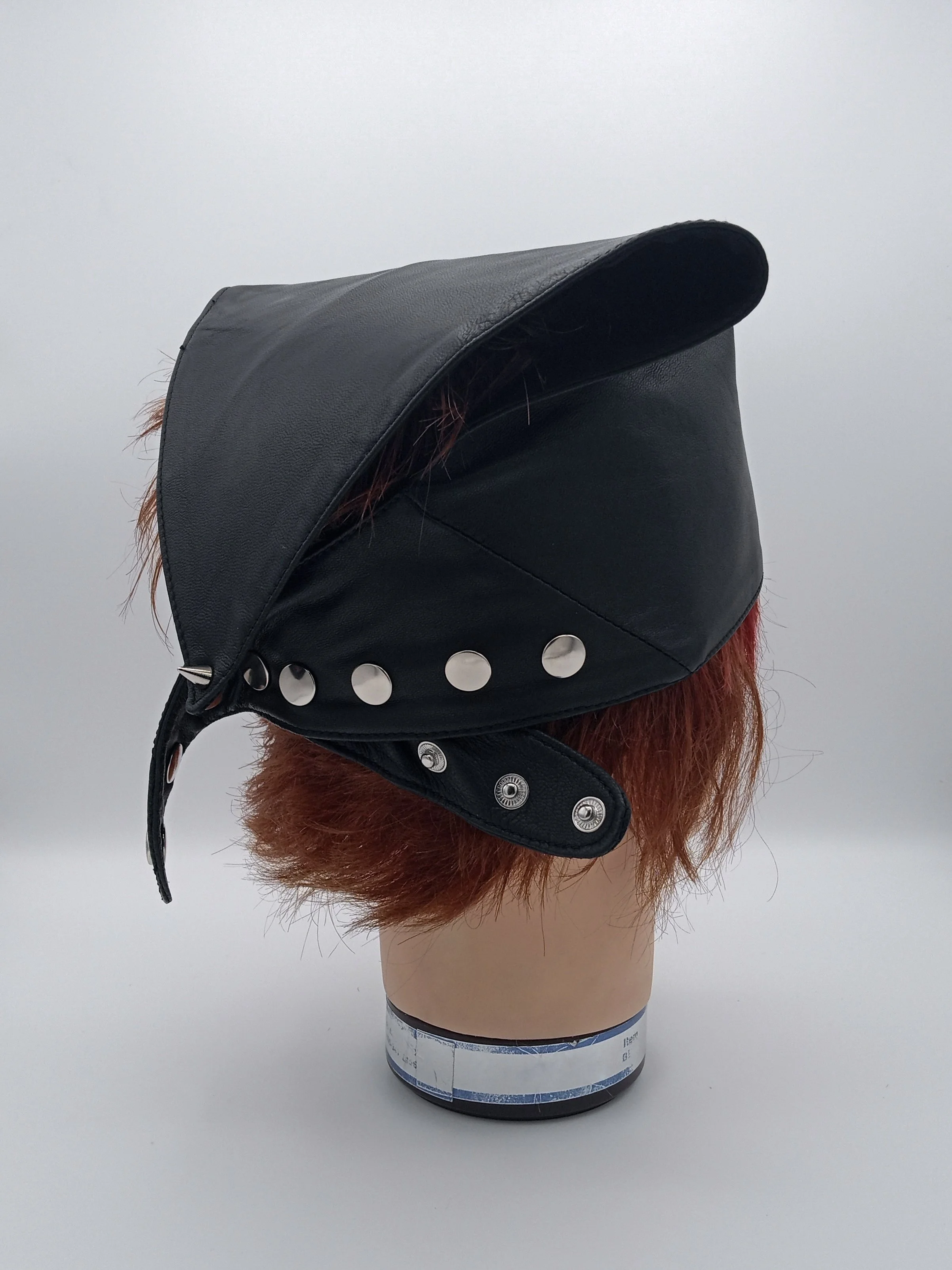 NYC HANDMADE LEATHER BANDANA SILK LINING ADJUSTABLE SILVER SNAPS AND HARDWARE