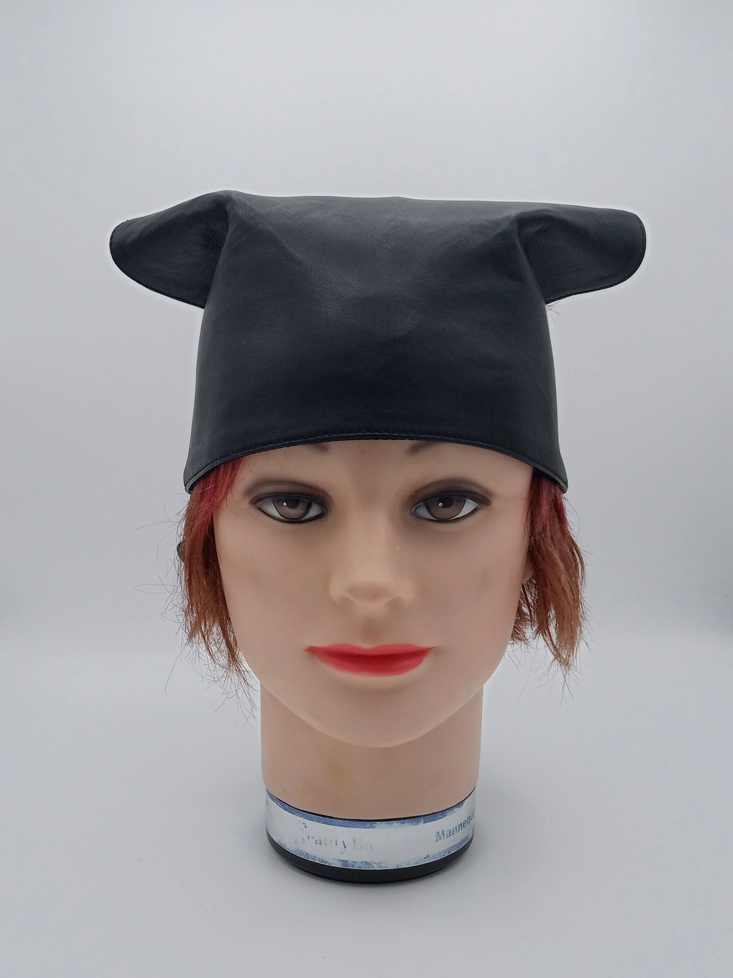 NYC HANDMADE LEATHER BANDANA SILK LINING ADJUSTABLE SILVER SNAPS AND HARDWARE