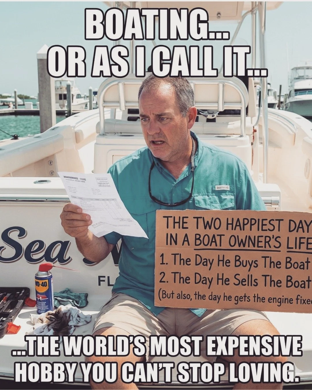 They say a boat is just a hole in the water you pour money into. 💸

We say... yeah, that's pretty accurate. But at least it's a beautiful hole. 😄

Drop a 🚤 in the comments if you've ever explained a repair bill to your significant other with the p