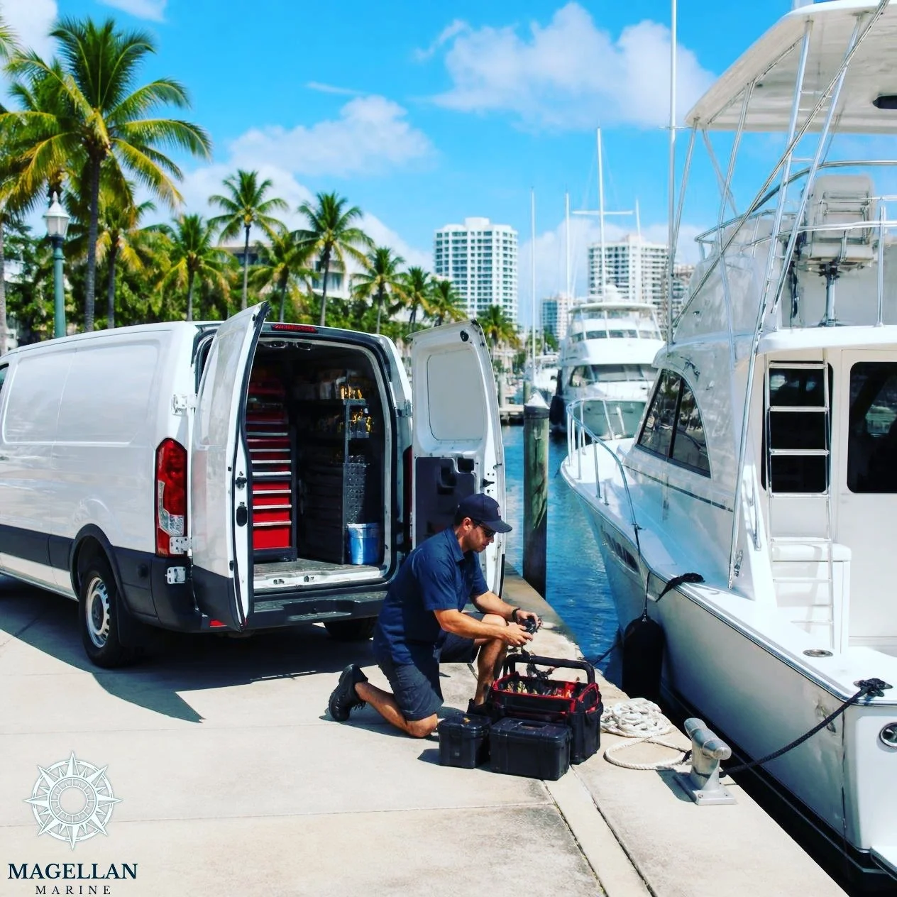 Why interrupt your boating season? Magellan Marine brings Precision Diagnostics and Professional Peace of Mind directly to your vessel. 
From outboard motor repair to complex marine diagnostics, we handle it all on-site. 
Book your mobile service tod