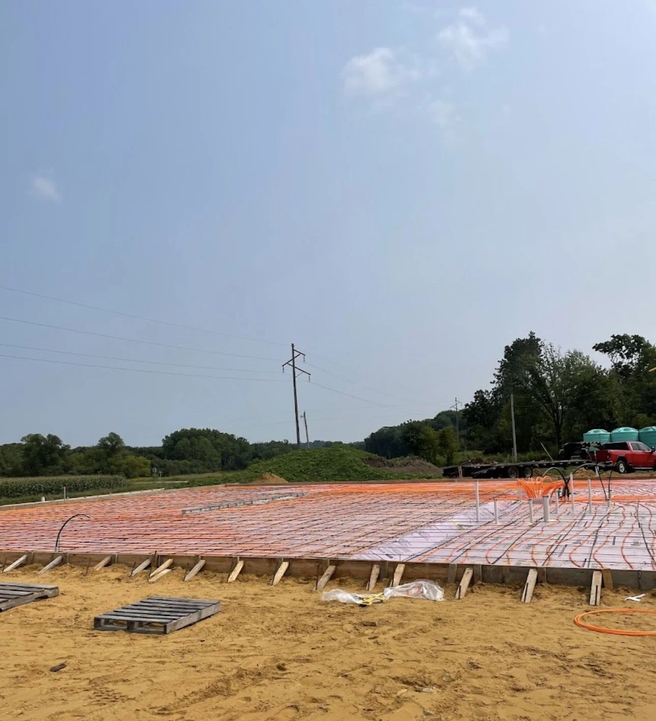 In-Floor Tubing for 76’ x 80’ Farm Shop