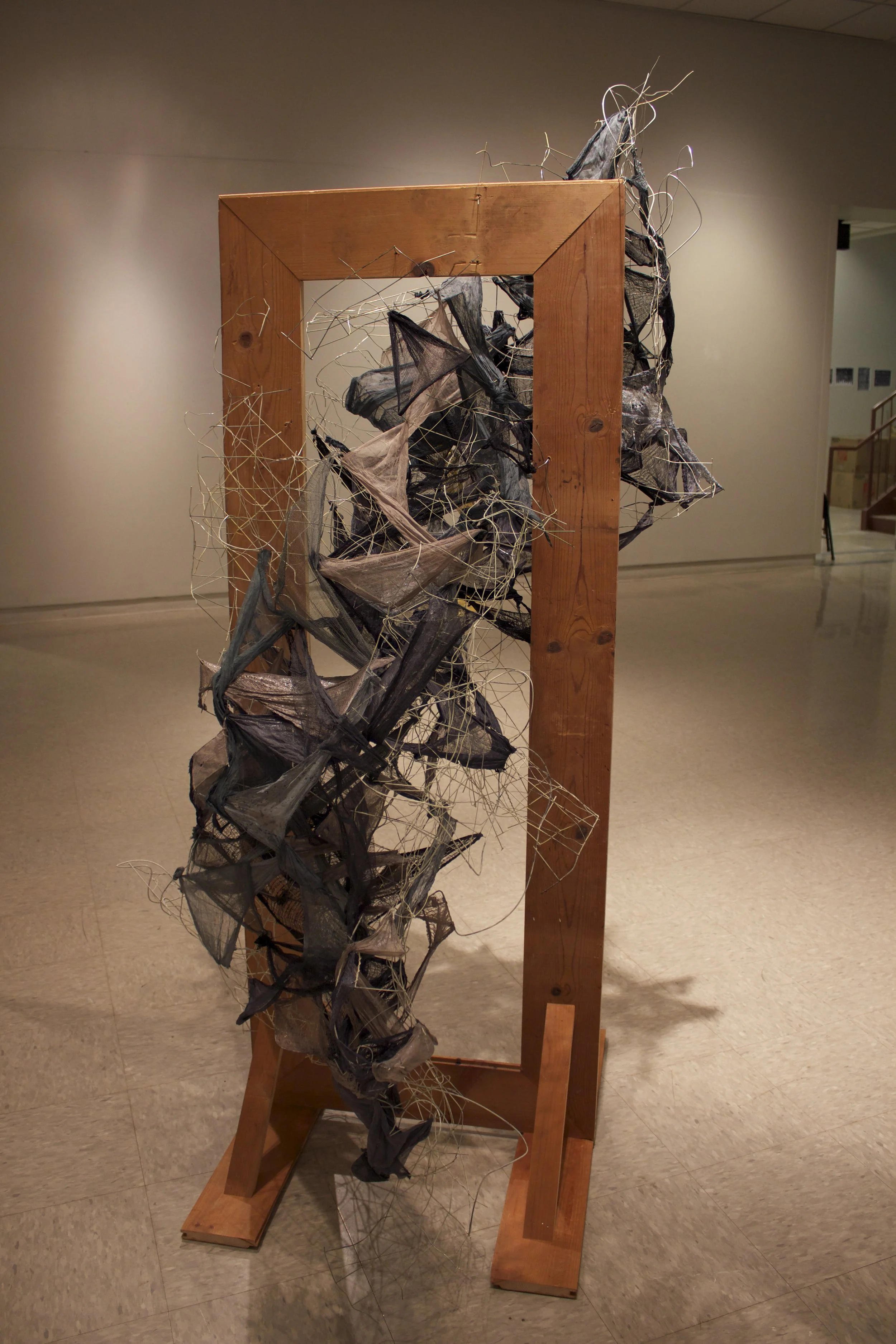 Mirror (detail), 6'x2'
Wood, wire, cloth and enamel
2016