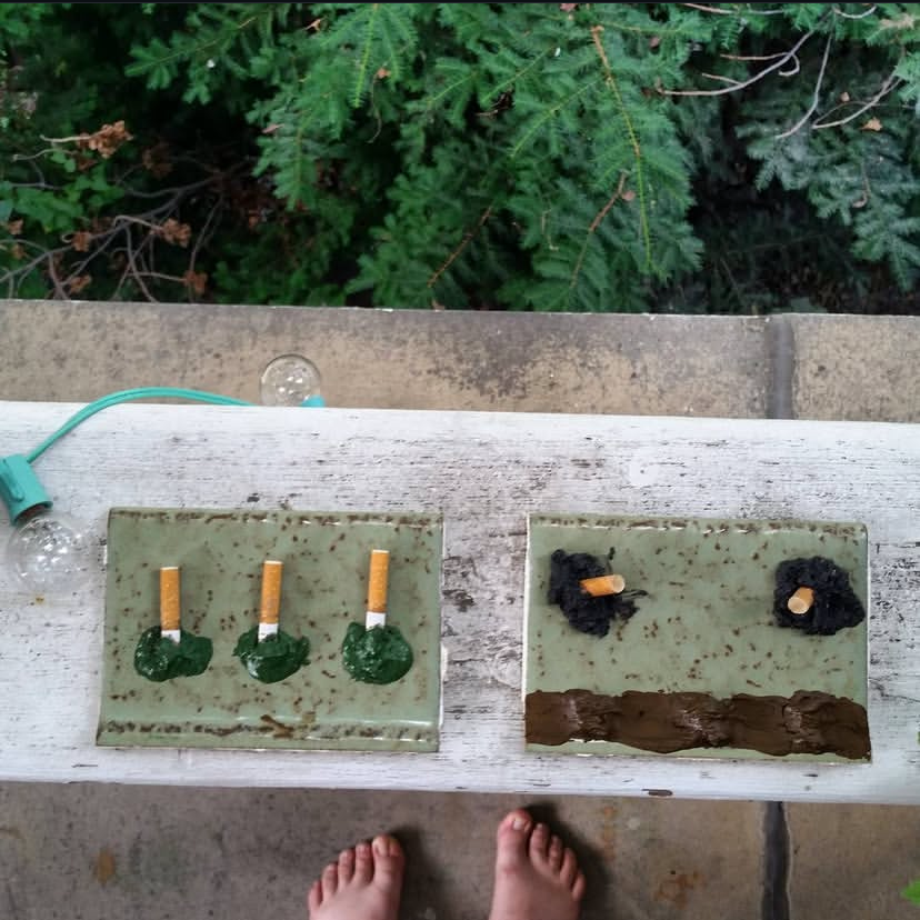 Tile, oil and cigarettes