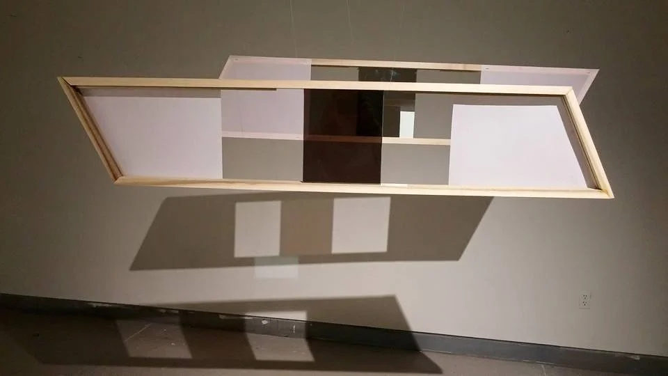 Plane, two panels 5'x1'
Wood, mirror tile and paper
2014