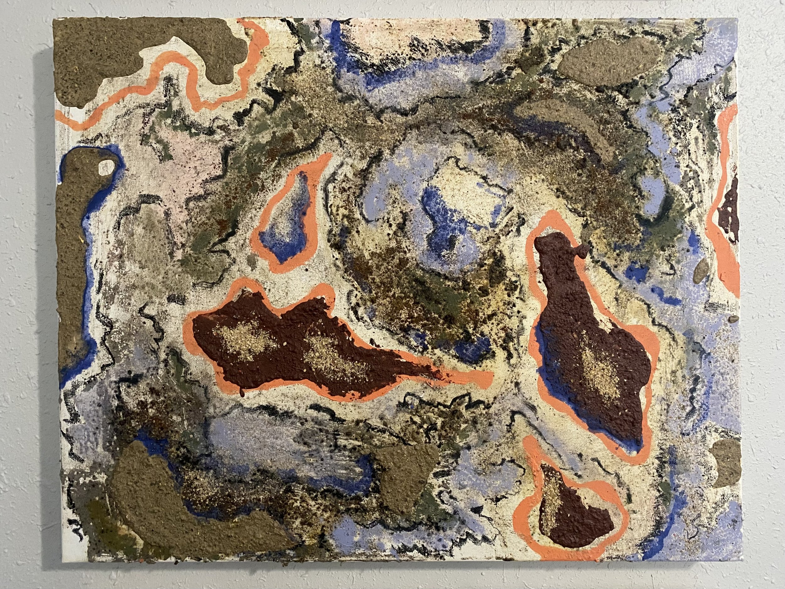 Thermal III, 18"x12"
Oil, latex paint, dirt, charcoal and crushed flowers
2025