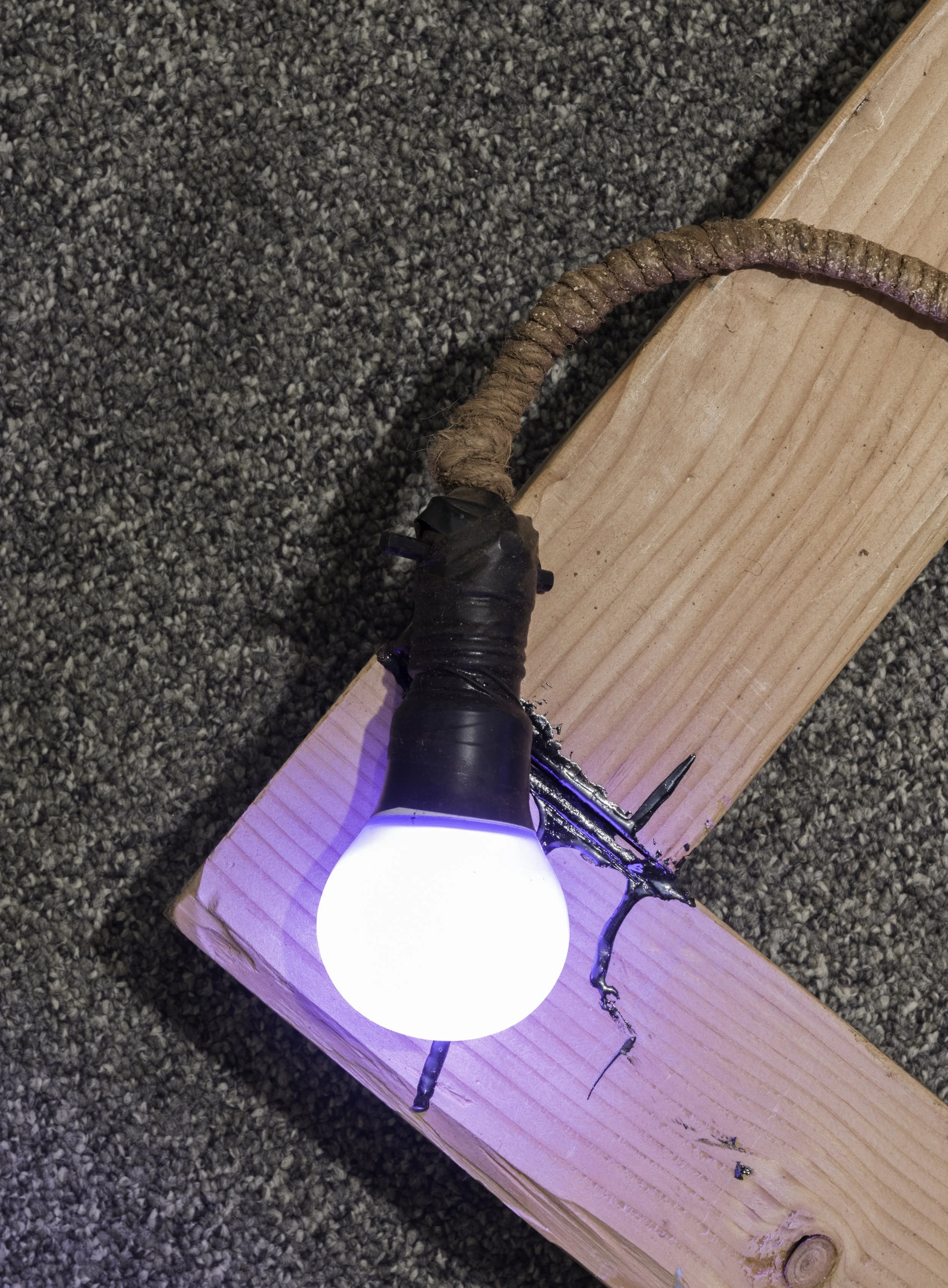 Lacuna(e), Capstone Installation
Wood, tar, clay, twine and bulbs
2016