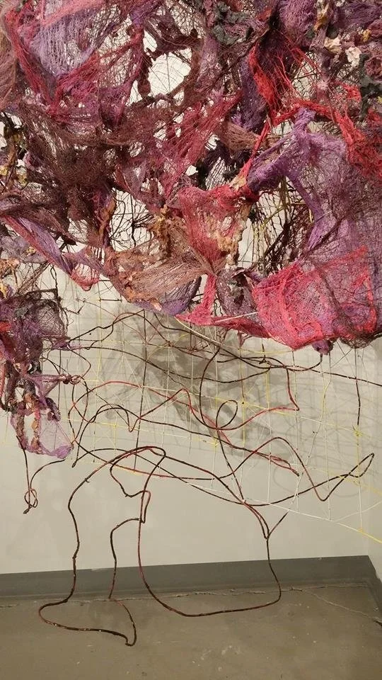 Lump (detail), 5'x4'x2'
Wire, cloth, handmade paper, spray paint, enamel and ink 
2014