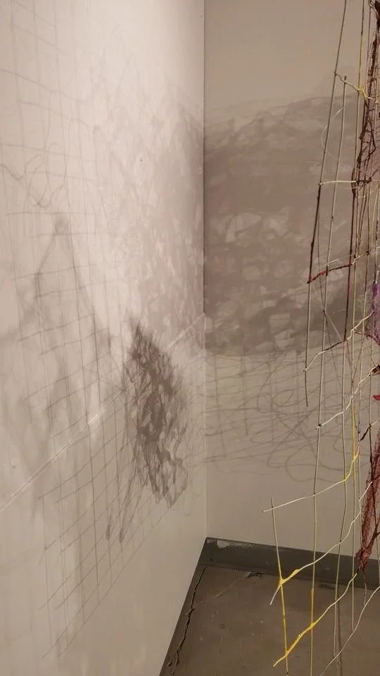 Lump (detail), 5'x4'x2'
Wire, cloth, handmade paper, spray paint, enamel and ink 
2014