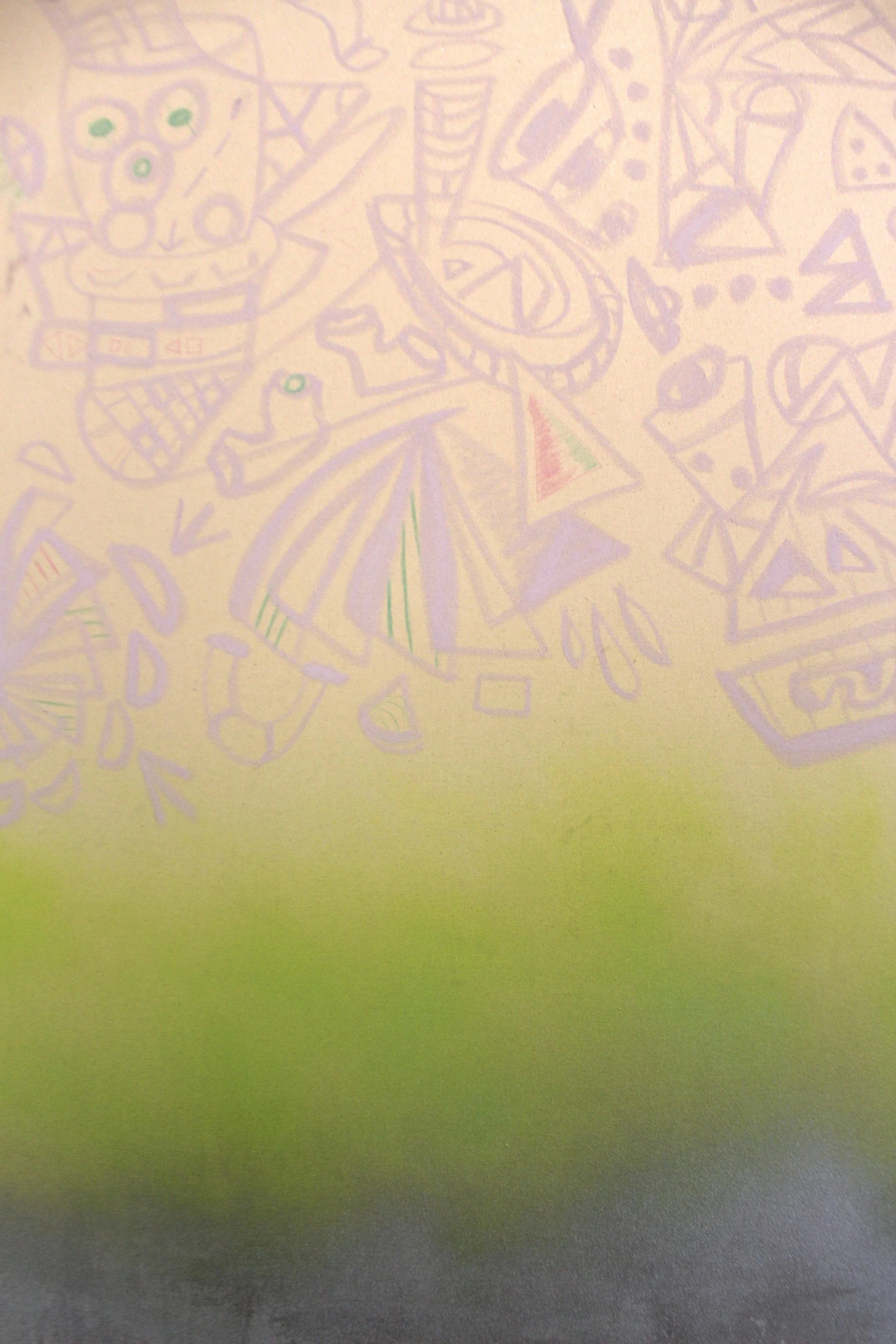 Glyphin' (detail), 4'x6'
Chalk, spray paint and pastel
2016