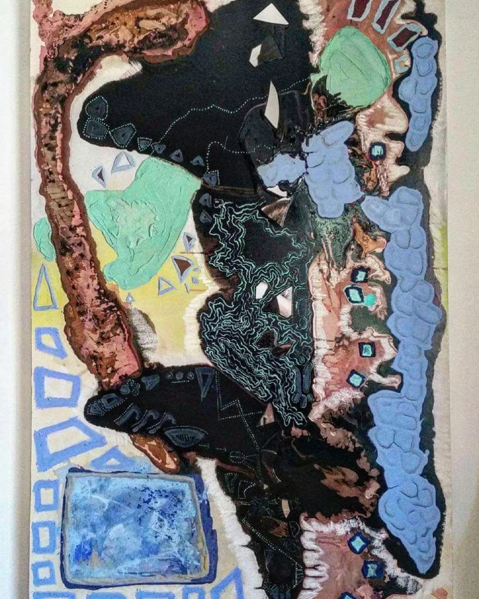 Worm, 4'x6'
Tar, oil, sand, marker, latex paint and spray paint
2017