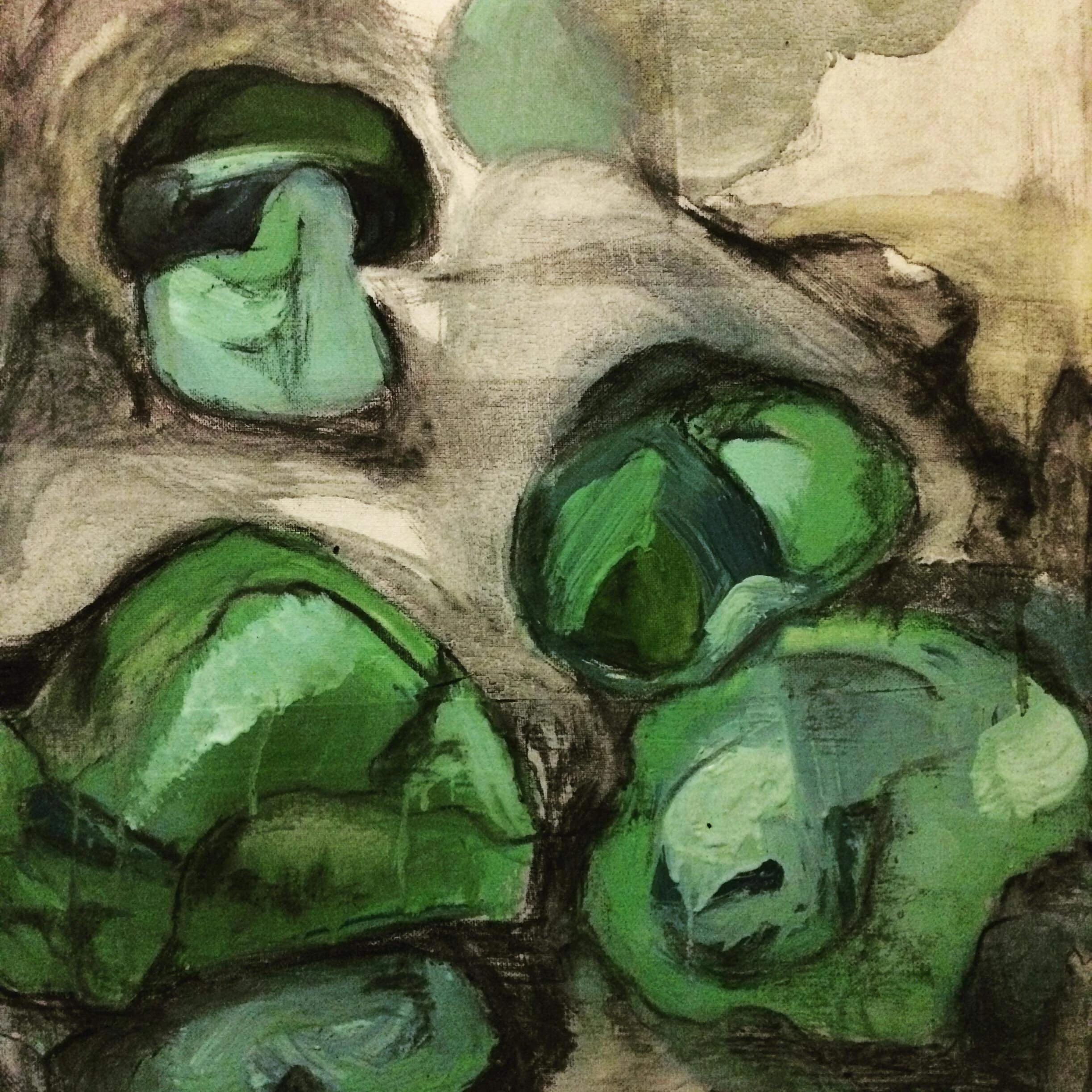 Stones, 12"x12"
Acrylic and charchoal
Yellowstone, 2019