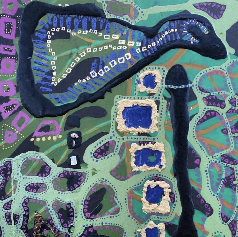 Untitled, 20"x20"
Acrylic, dirt, tar and house paint
US Virgin Islands, 2018