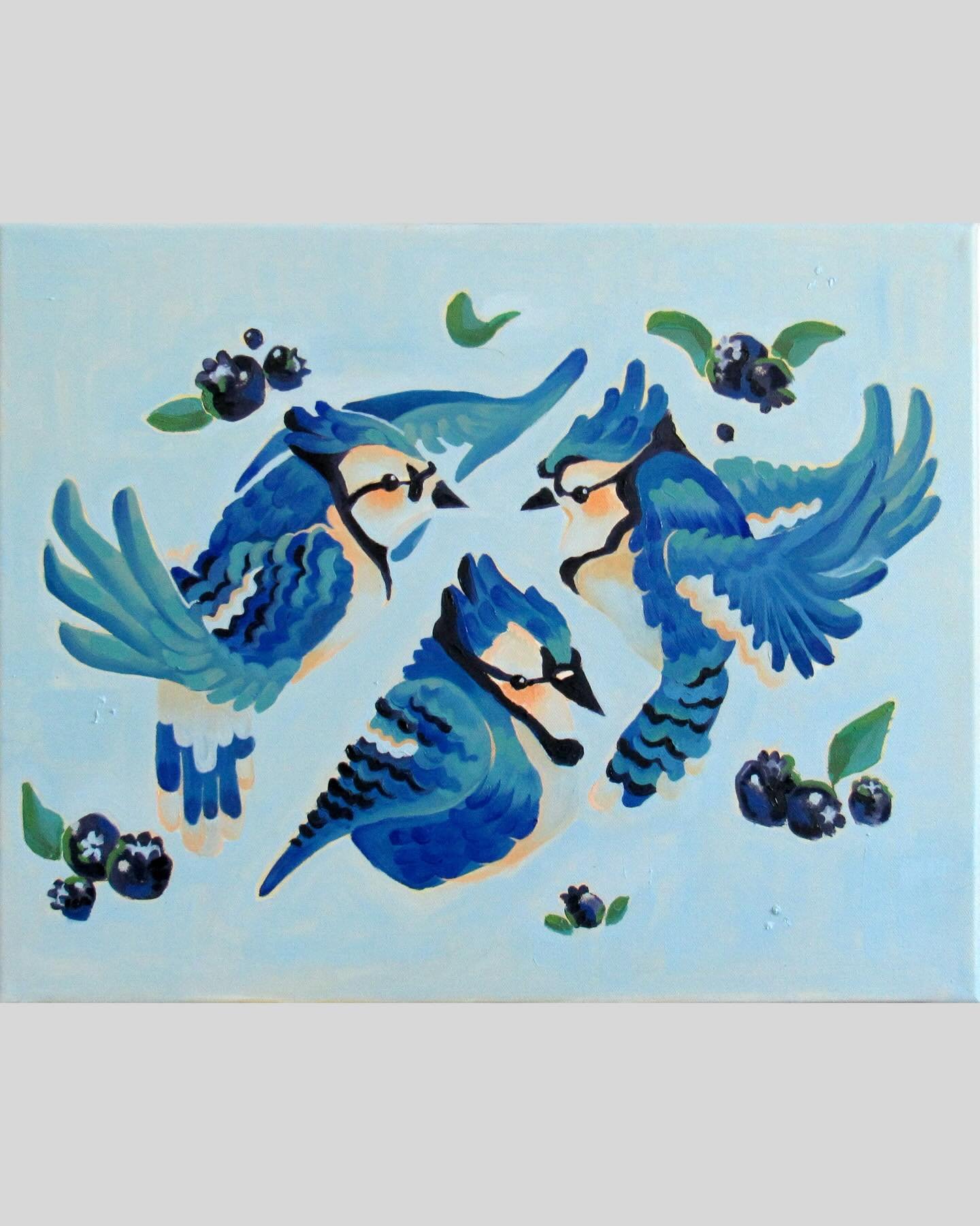 🫐🫐bluejay🫐🫐

An addition to a series I never continued! This one is based off of last February&rsquo;s cardinal piece. 

I struggled a bit with the feathers before deciding that realistic rendering wasn&rsquo;t what I wanted. I wanted chunky bold