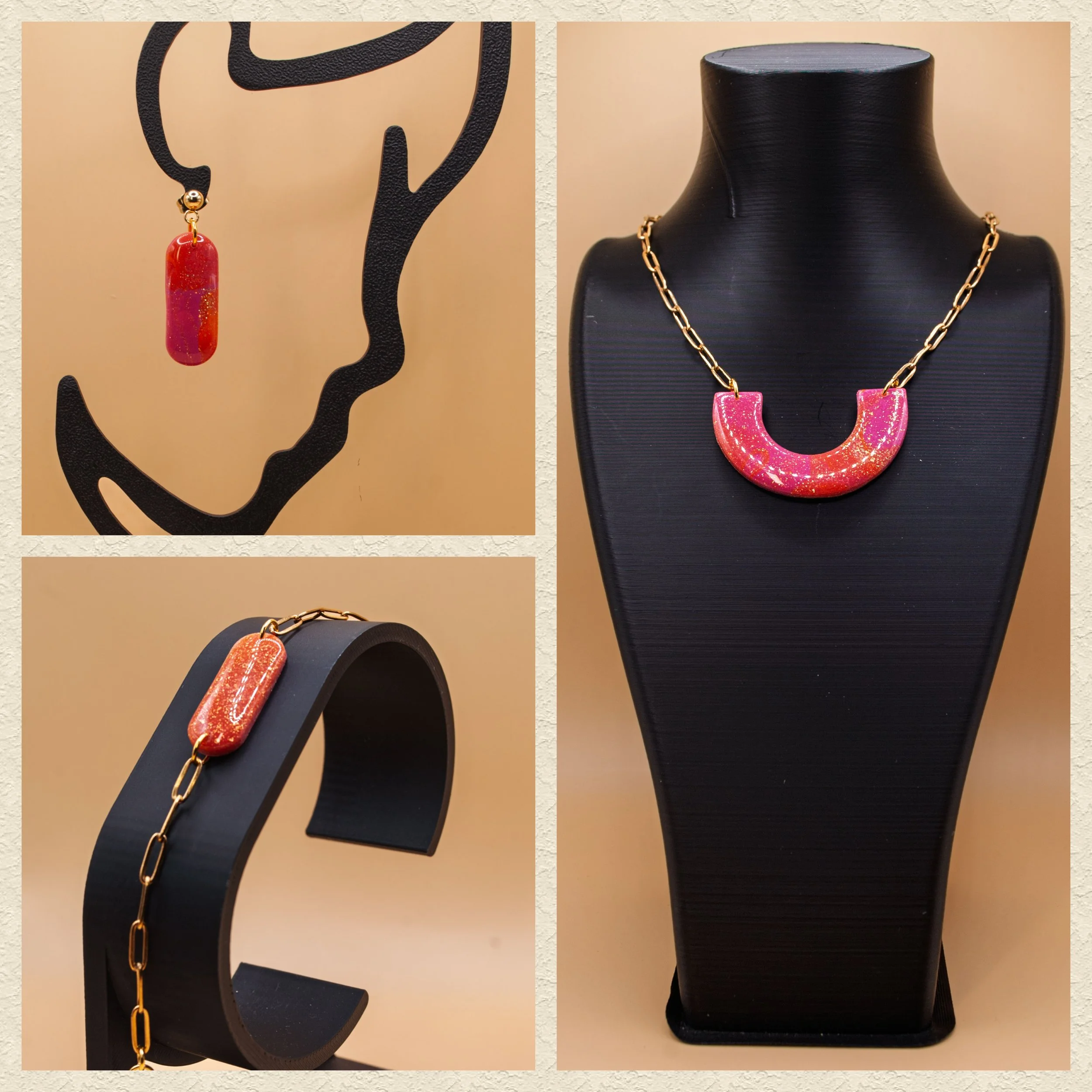 Parure Iris V2 - Collection Pamplemousse x Fuchsia
