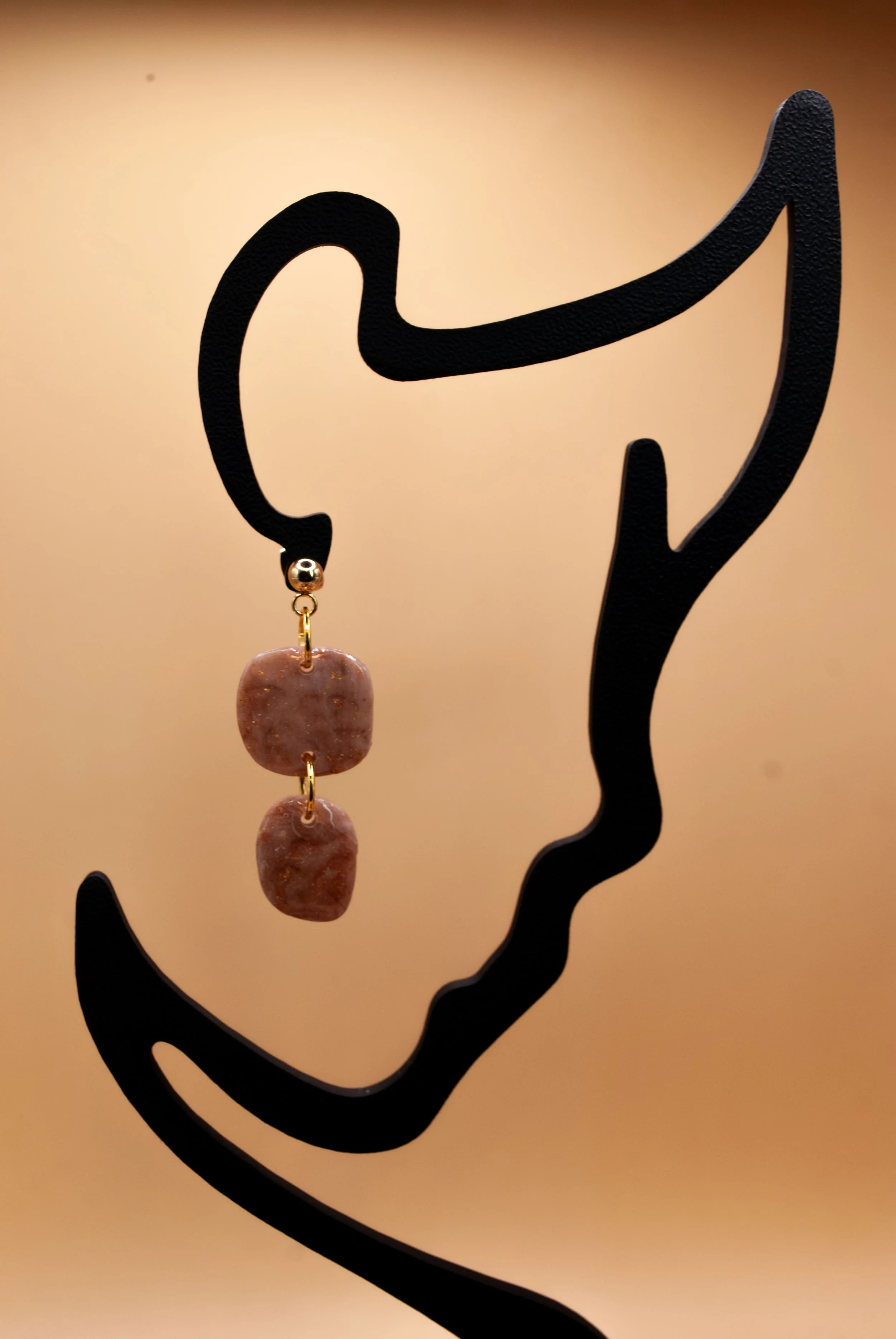 Boucles Ella - collection marbre noisette