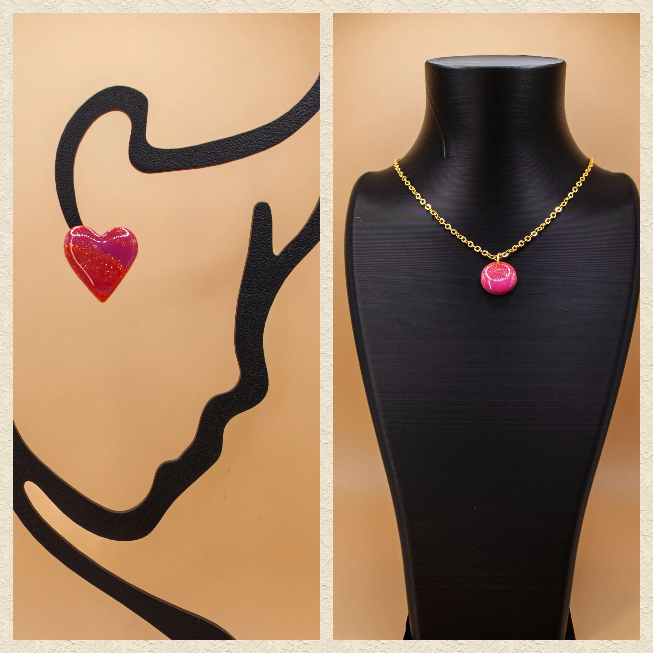 Parure Coeur - Collection Pamplemousse x Fuchsia