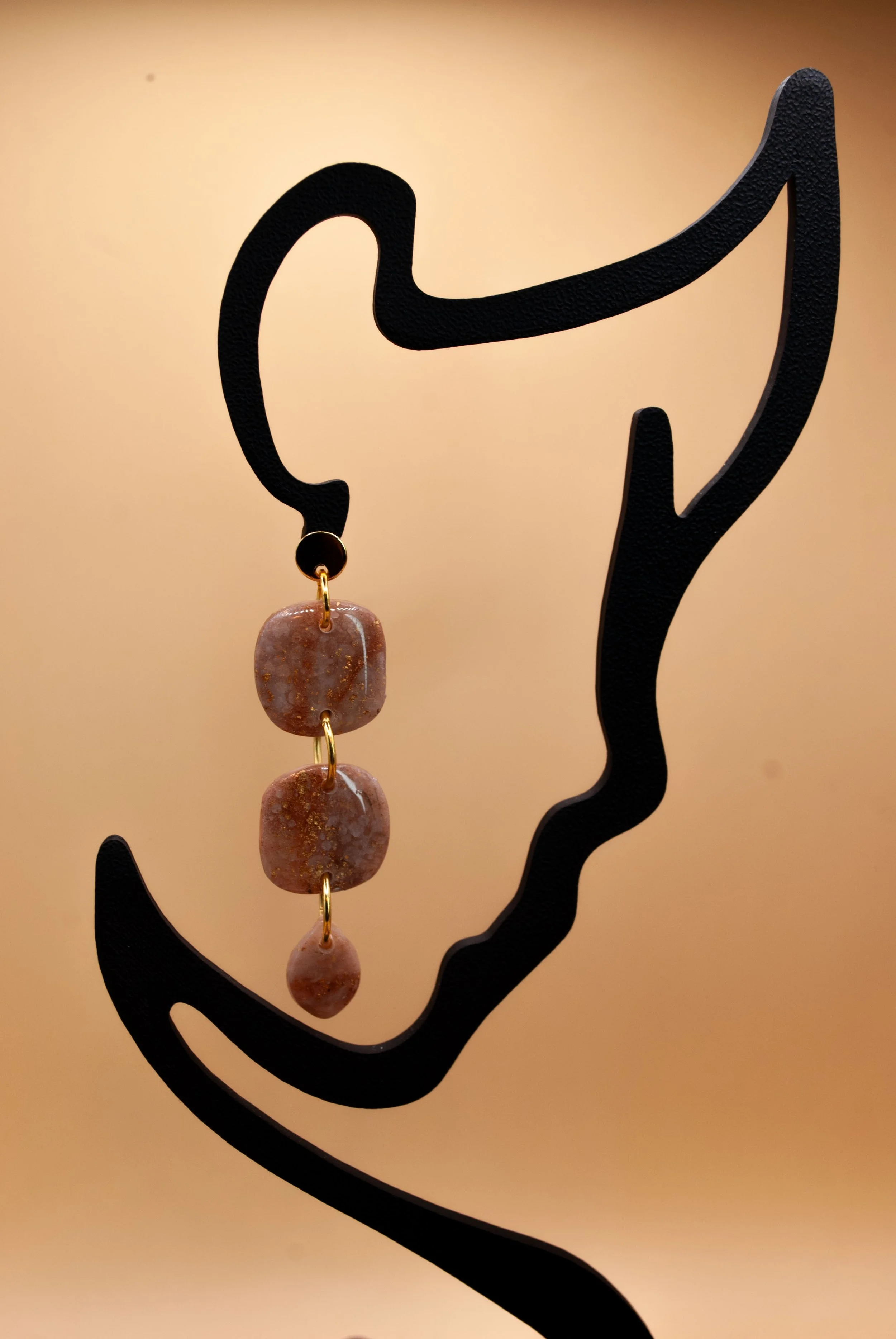 Boucles Ysé - collection marbre noisette