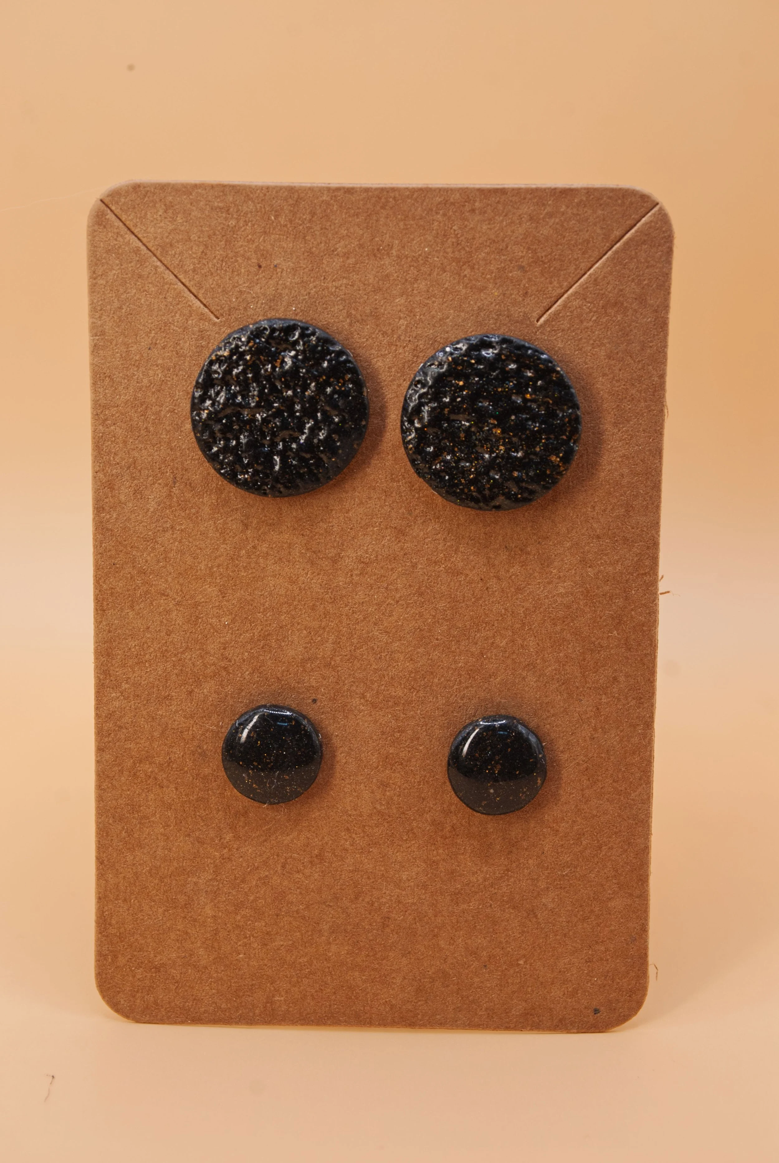Boucles 2 puces Noires - Collection Pépites d'or