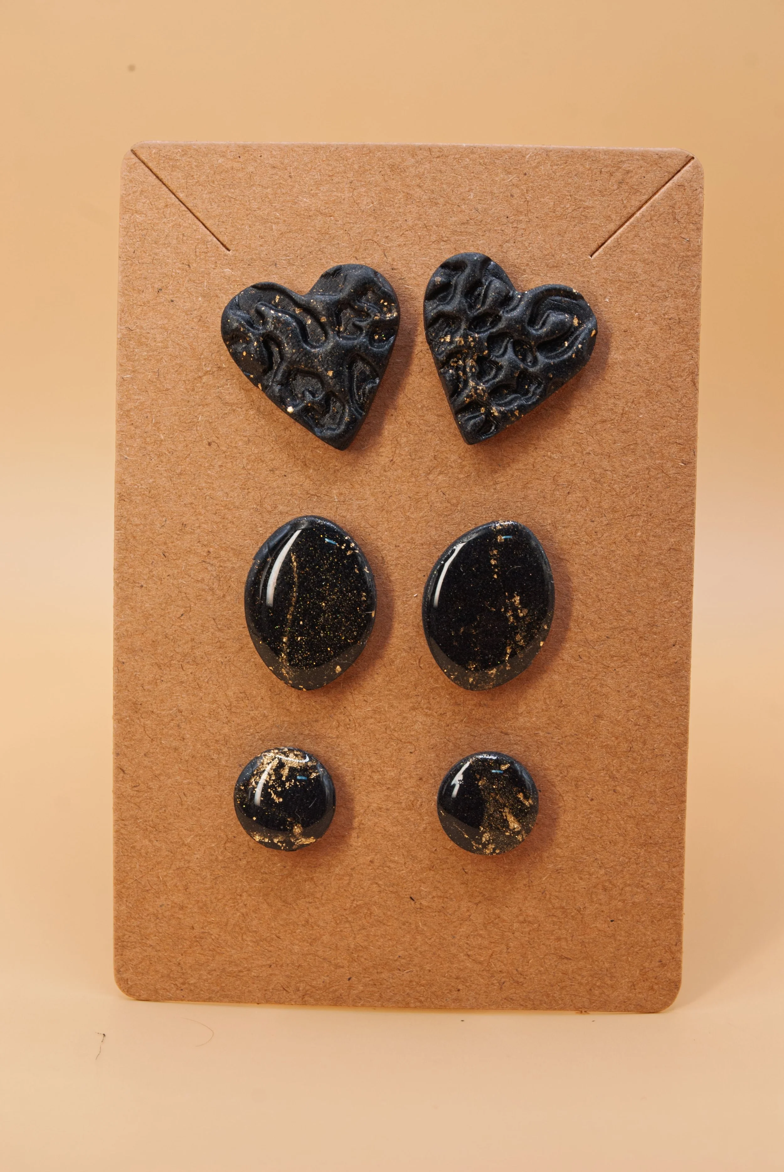 Boucles 3 Puces noires - Collection Pépites d'or