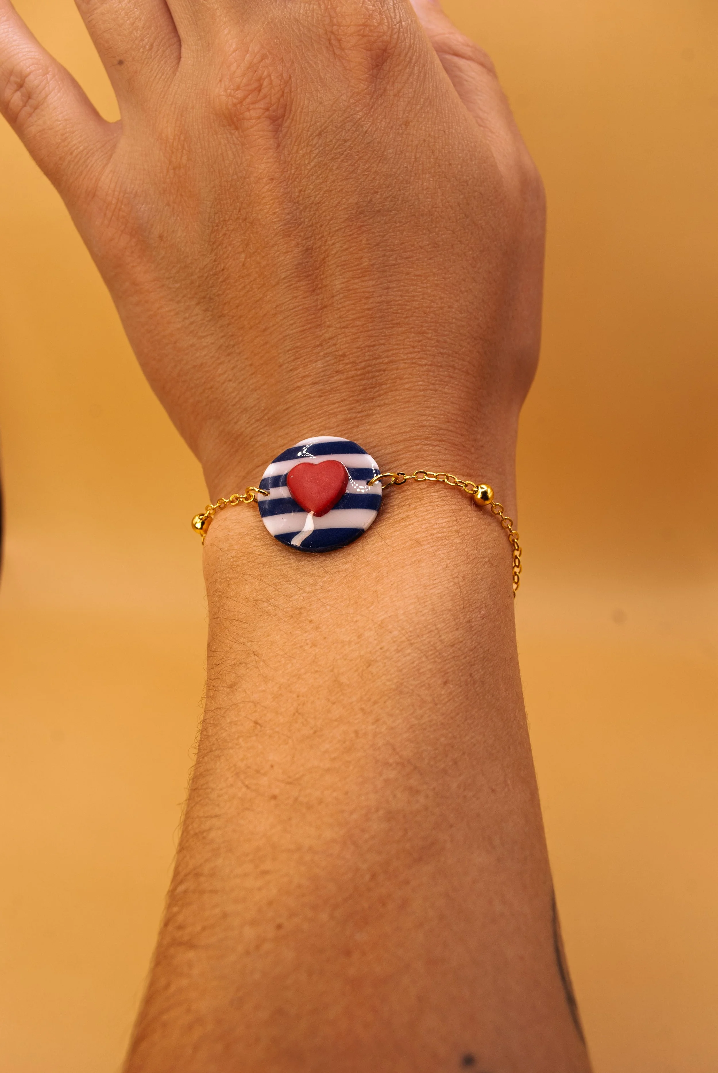 Bracelet Marinière cœur - Collection Week end à la mer