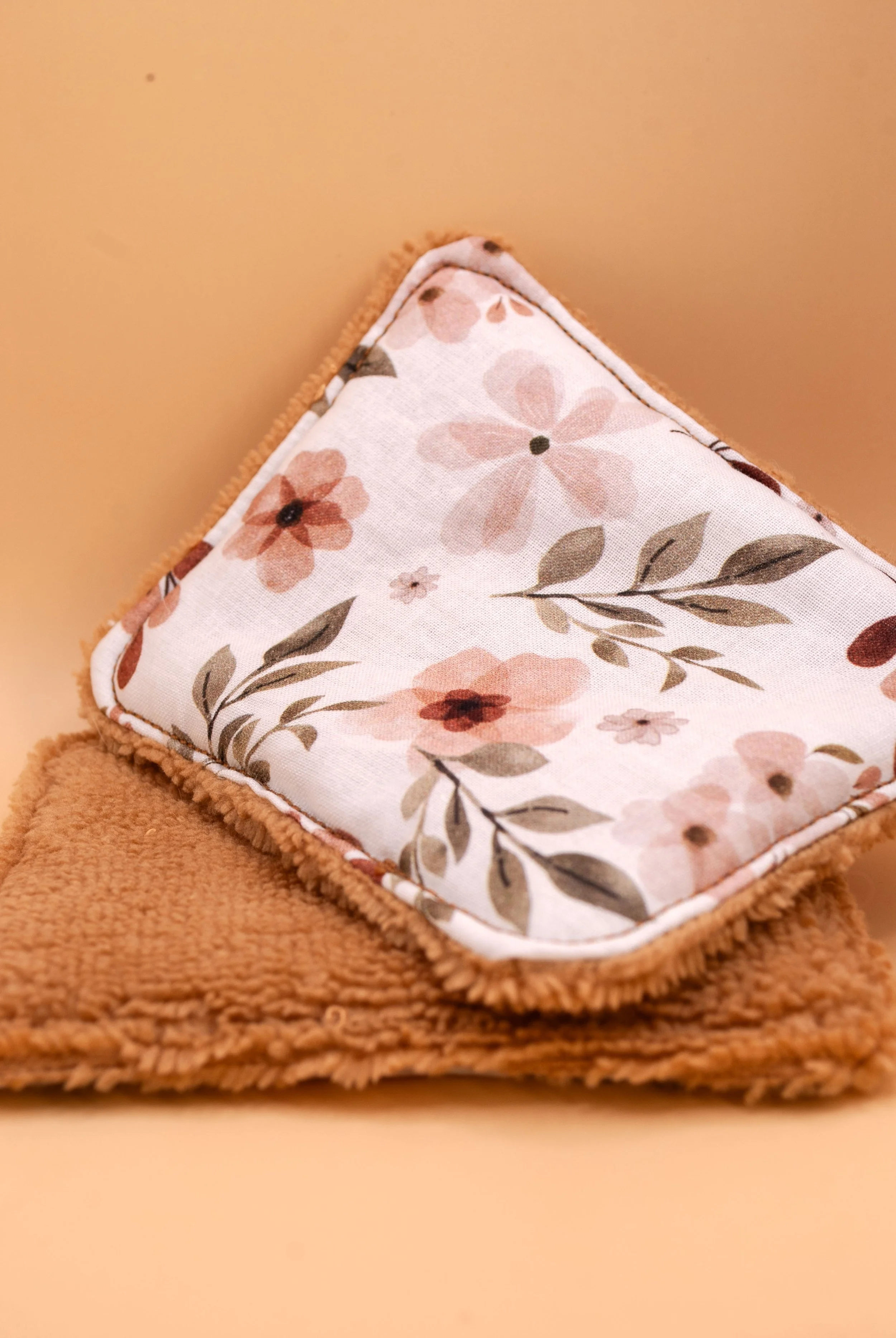 Lot de 4 Cotons motifs floral et ocre