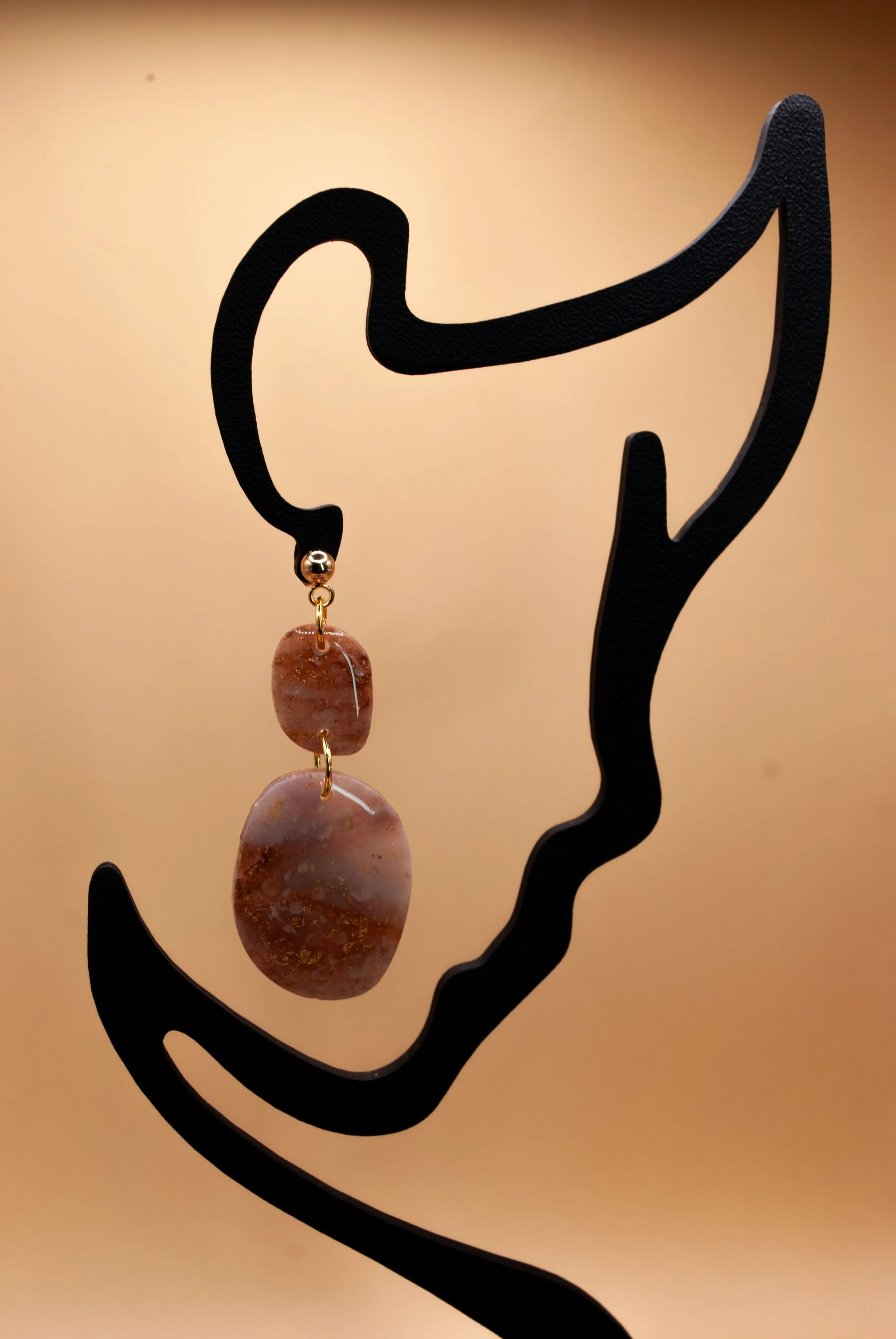 Boucles Louise - collection marbre noisette