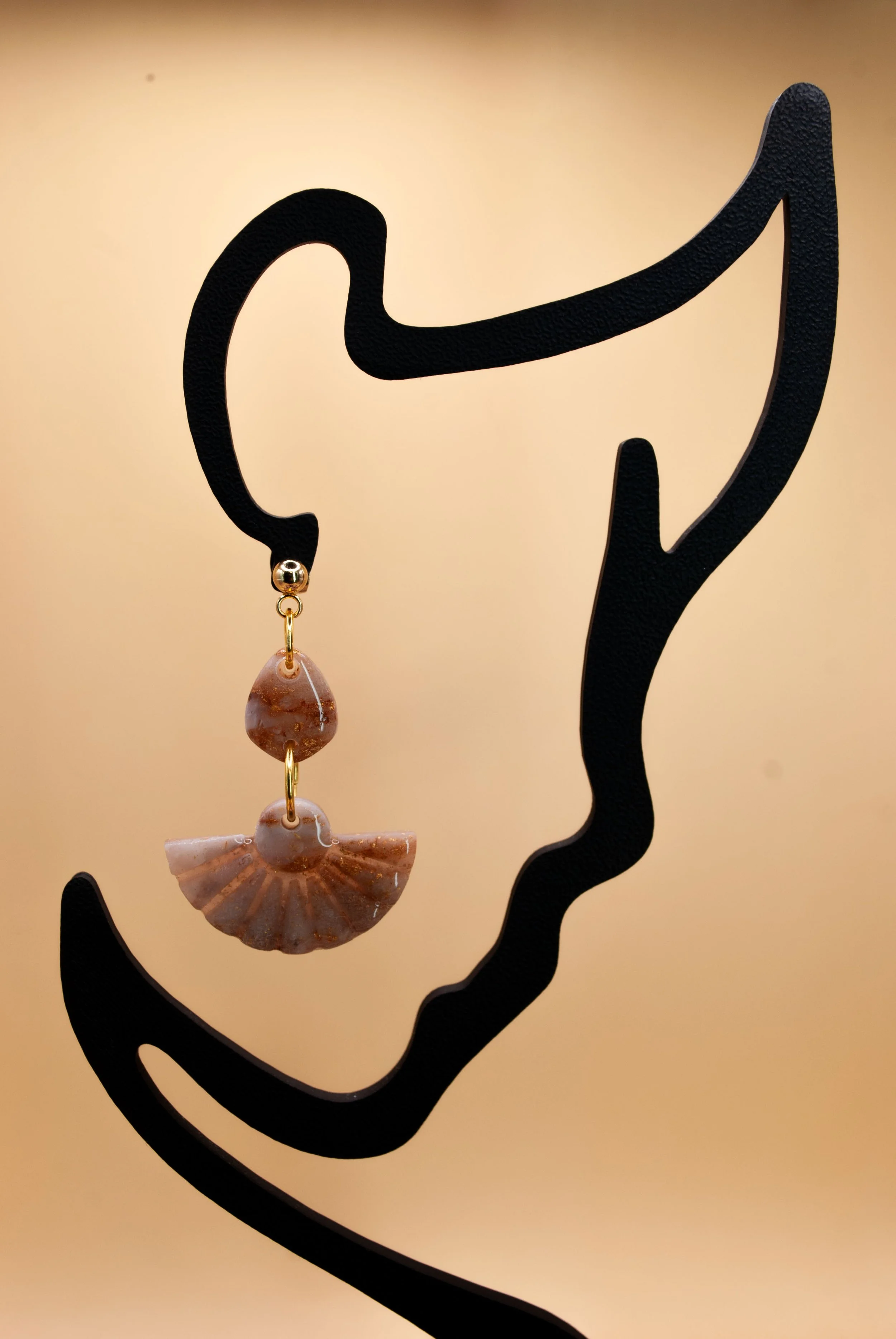 Boucles Meredith - collection marbre noisette