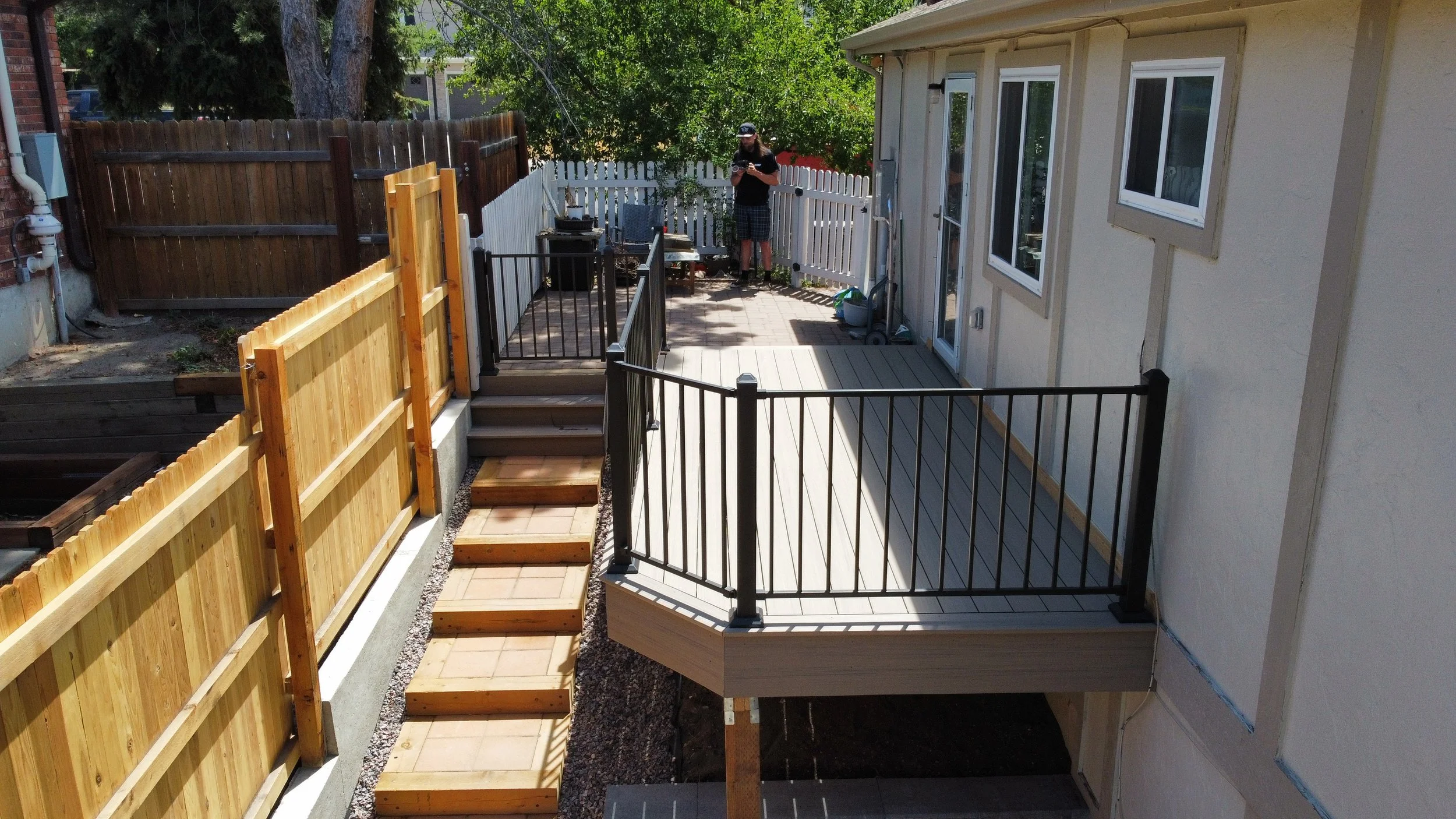 Deck and landscape redesign  Outdoor living space. Deck Builder Specialist in Douglass County Colorado, Castle Rock, Larkspur, Palmer Lake, Parker, Hylands Ranch, Littleton, Evergreen, Franktown Colorado 80104