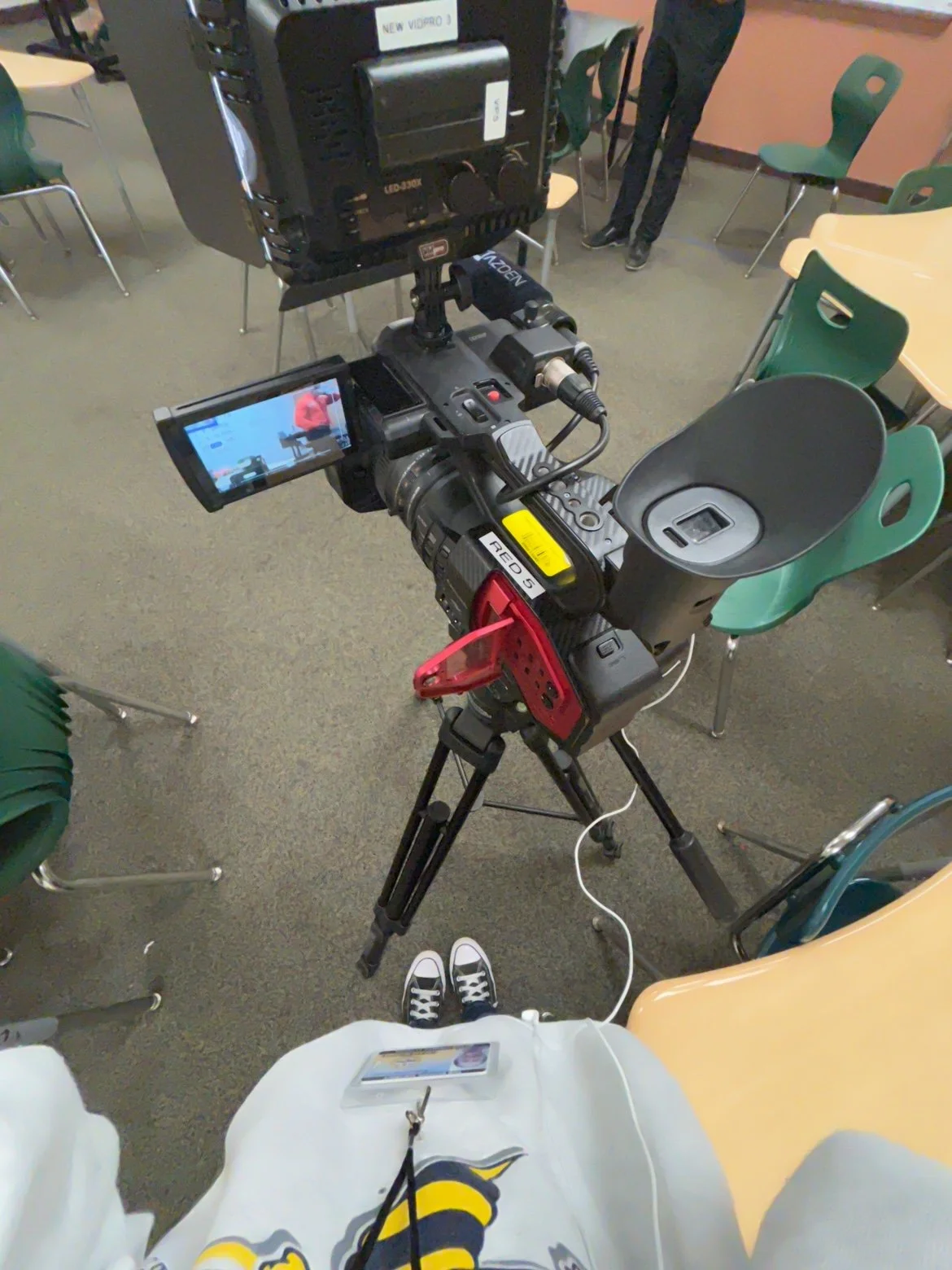 Recording an interview for my internship.