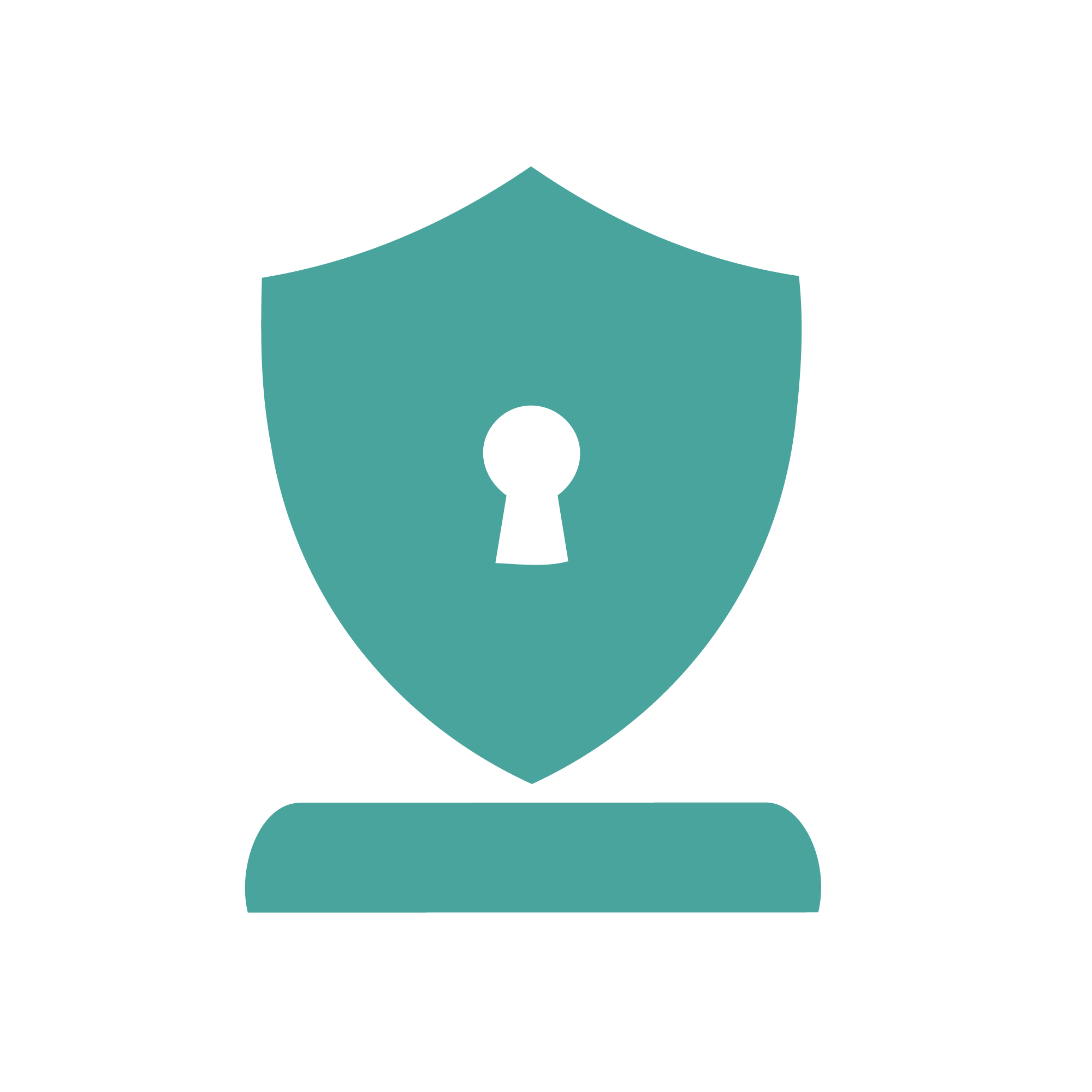 Illustration of a shield with a keyhole symbol in the center, representing cybersecurity or data protection.
