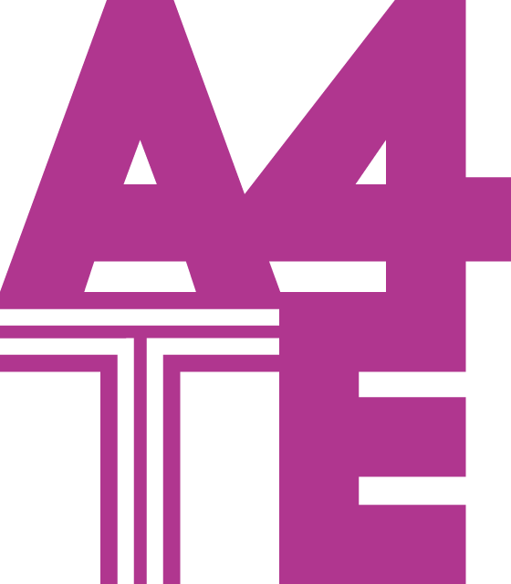 Advocates for Trans Equality logo- A4TE in stylized magenta text