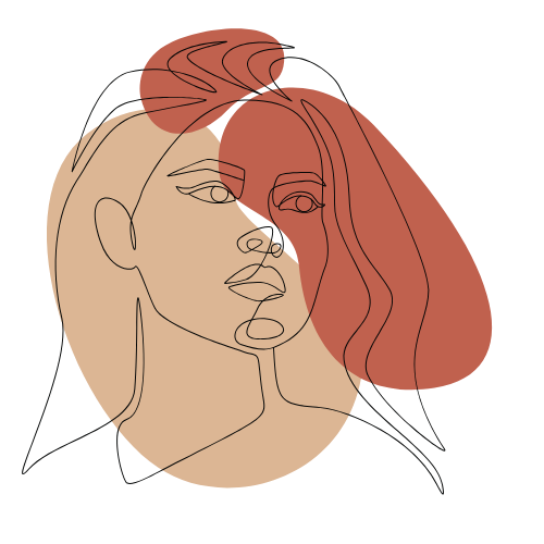Abstract line illustration of a woman’s face representing self-reflection, emotional awareness, and the gap between understanding yourself and taking action.