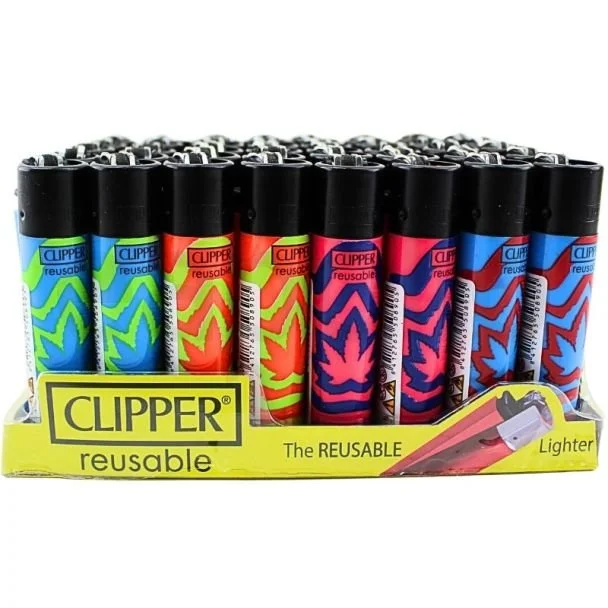Clipper Reusable Lighters "Illusion Leaf" Design - Assorted