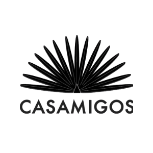 Casamigos logo featuring a stylized sunburst design above the company name.