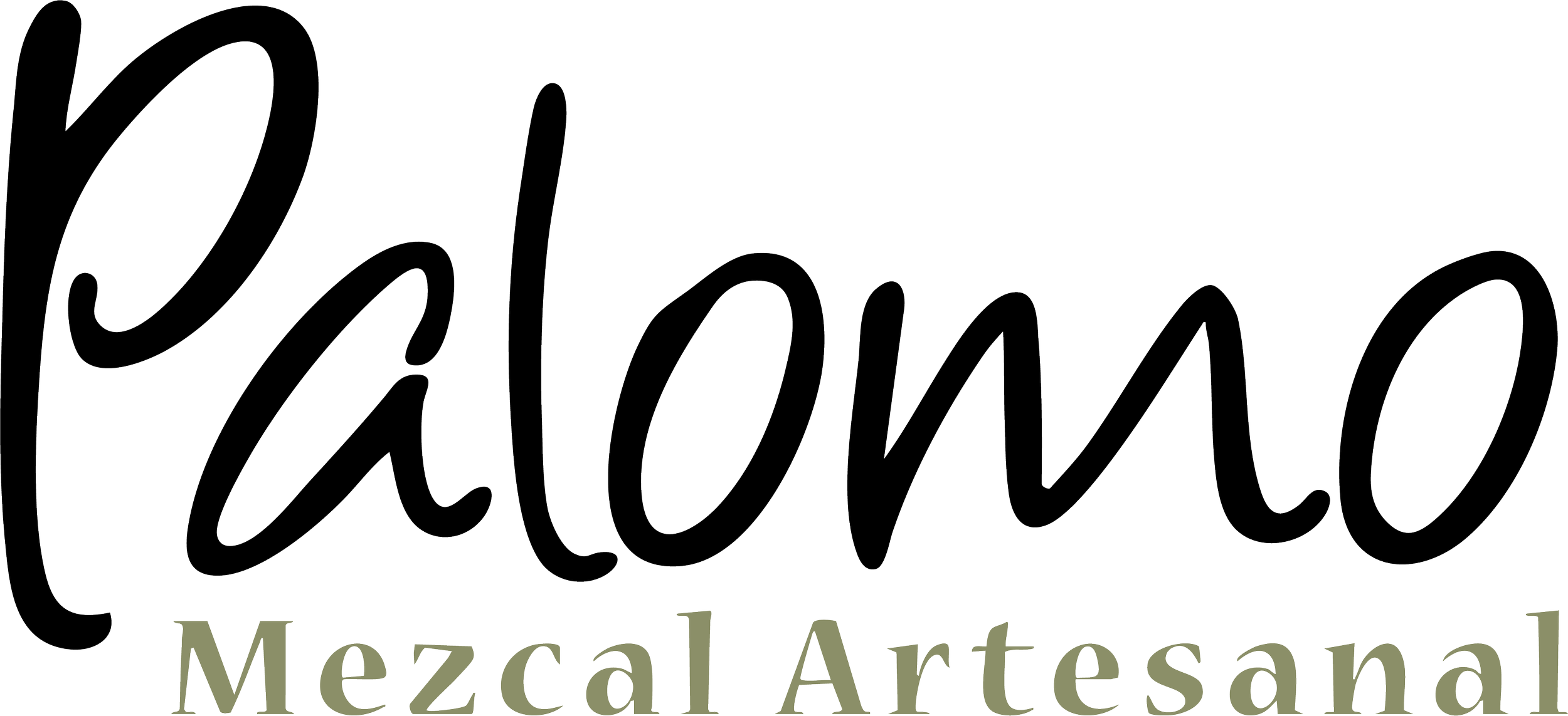 Stylized text reading 'Bialo Mezcal Artesanal' with a distinctive cursive and serif fonts.