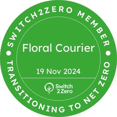 Sustainability is in our roots! 

Since 2024, Floral Courier has been on a mission to make flower deliveries greener! Through our partnership with Switch2Zero, every bouquet we deliver helps reduce carbon emissions and support sustainability initiati