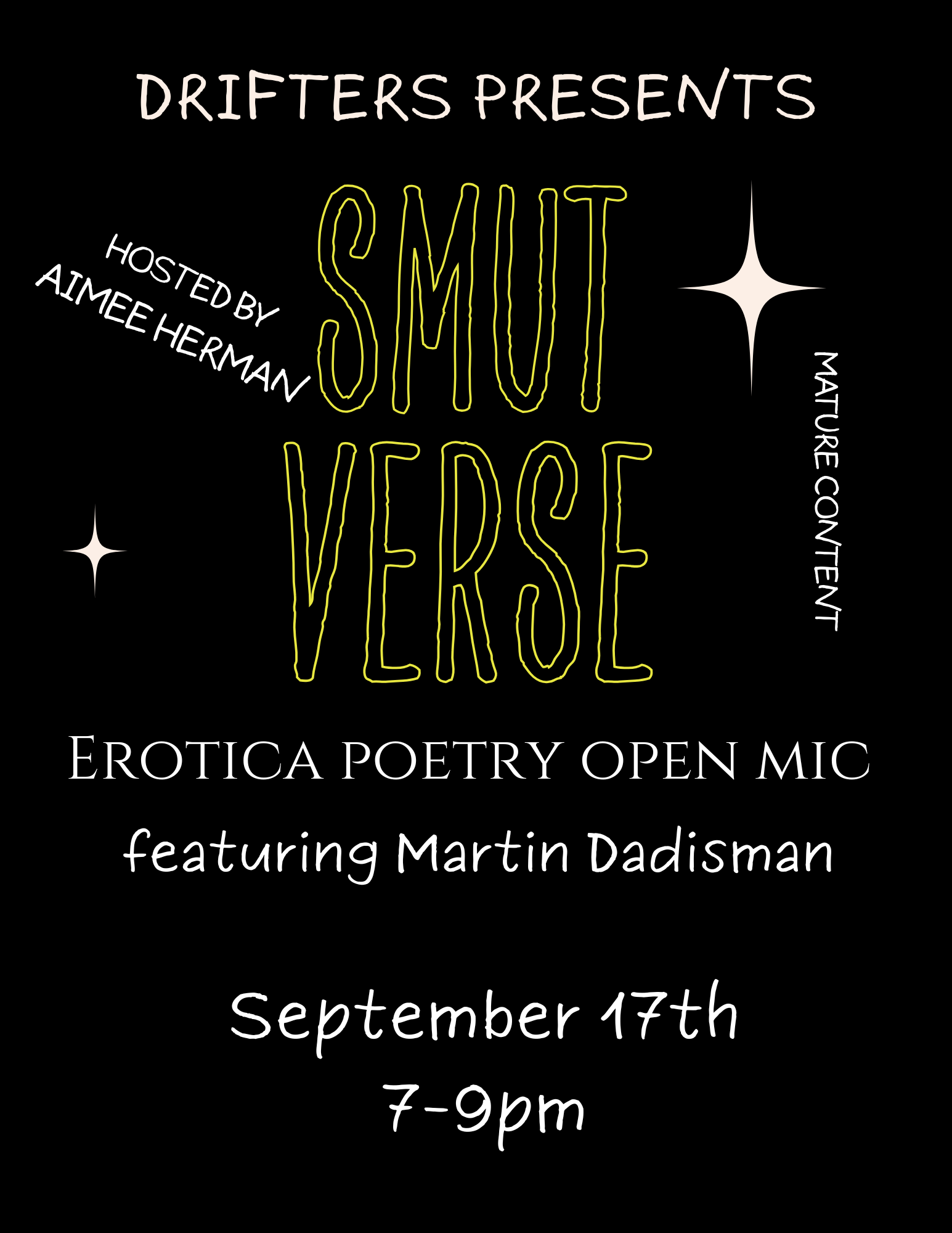 SMUT Verse- Poetry Open Mic Every 3rd Thursday
