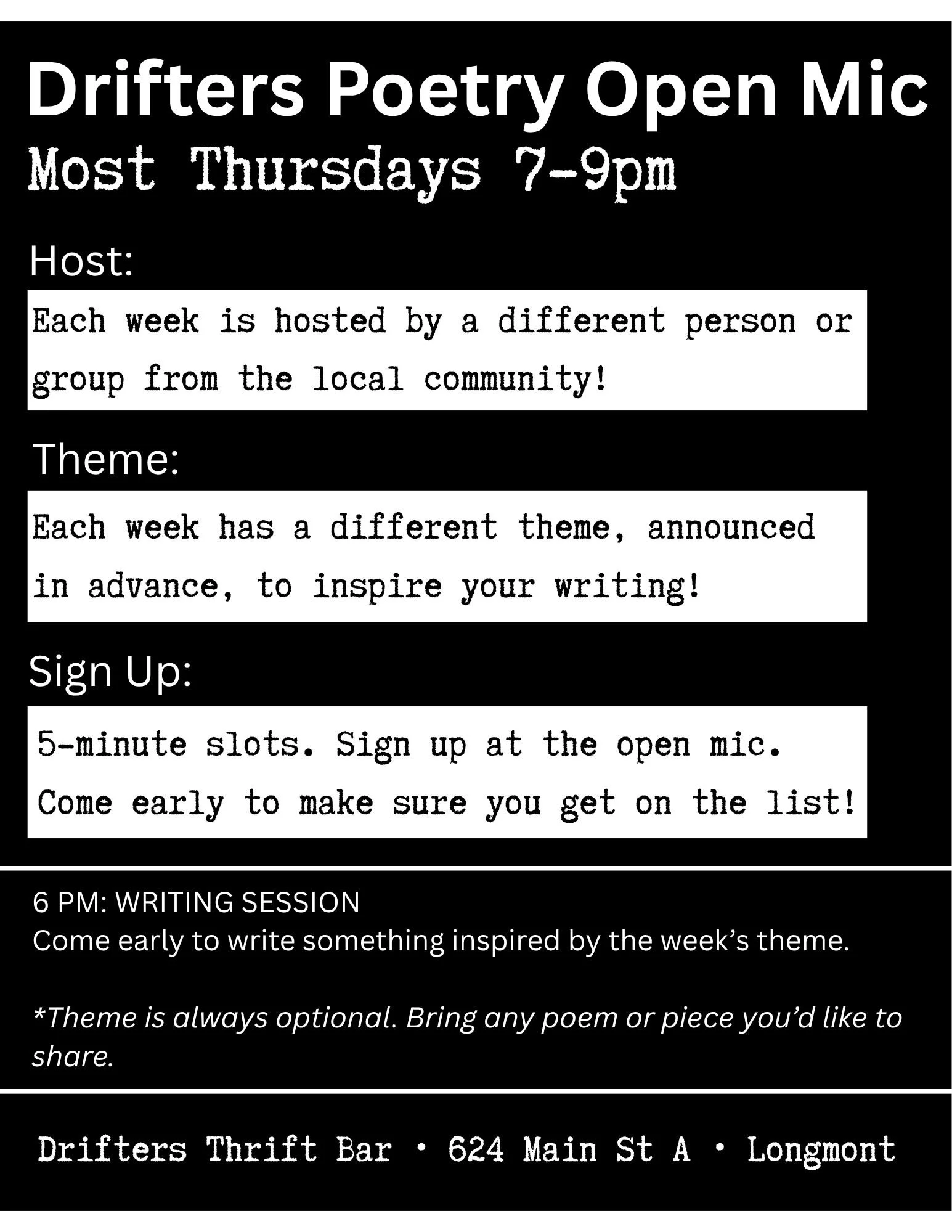 Poetry Night Every Thursday