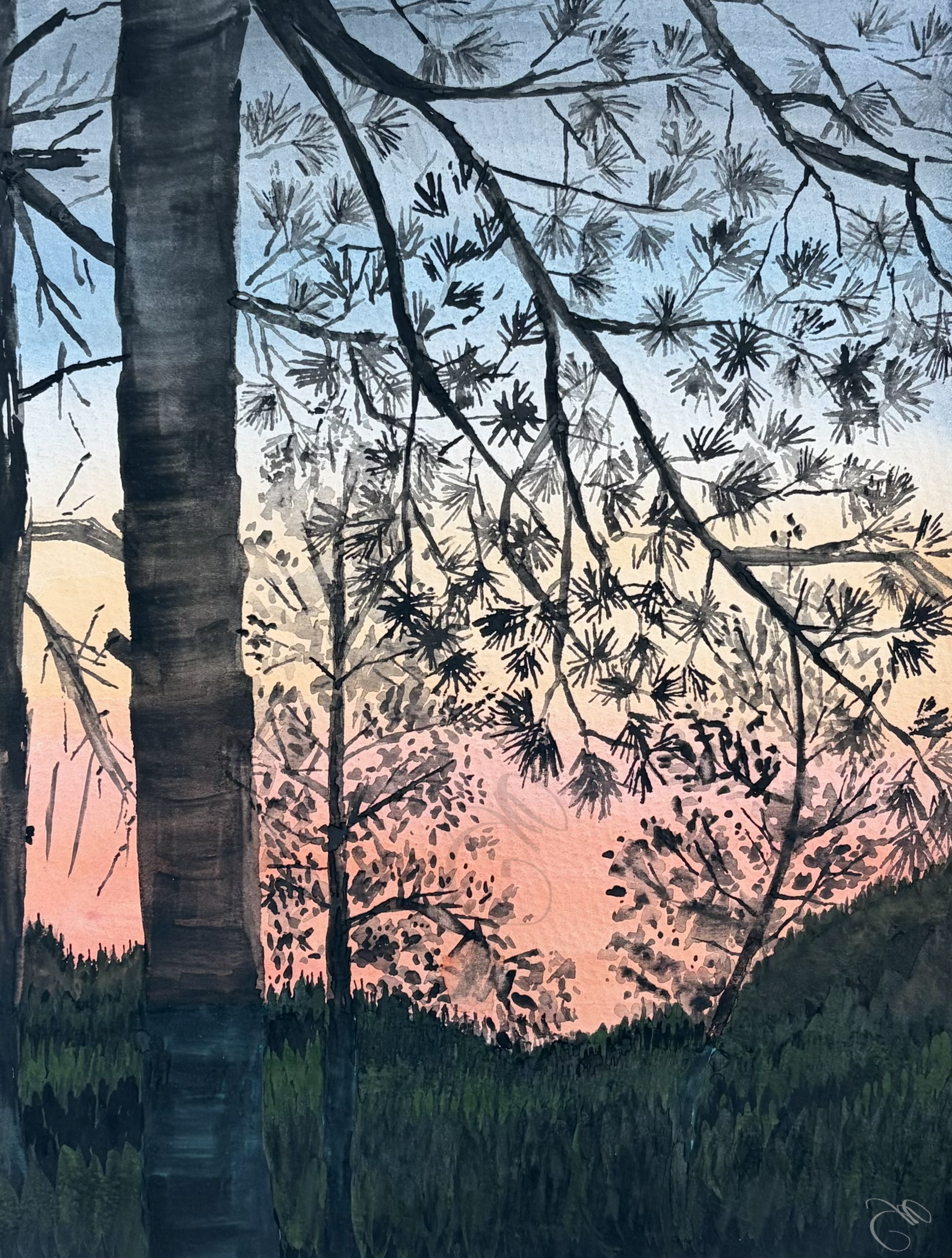 Estes Park Sunset - $400 - Original Watercolor - 9"x11"