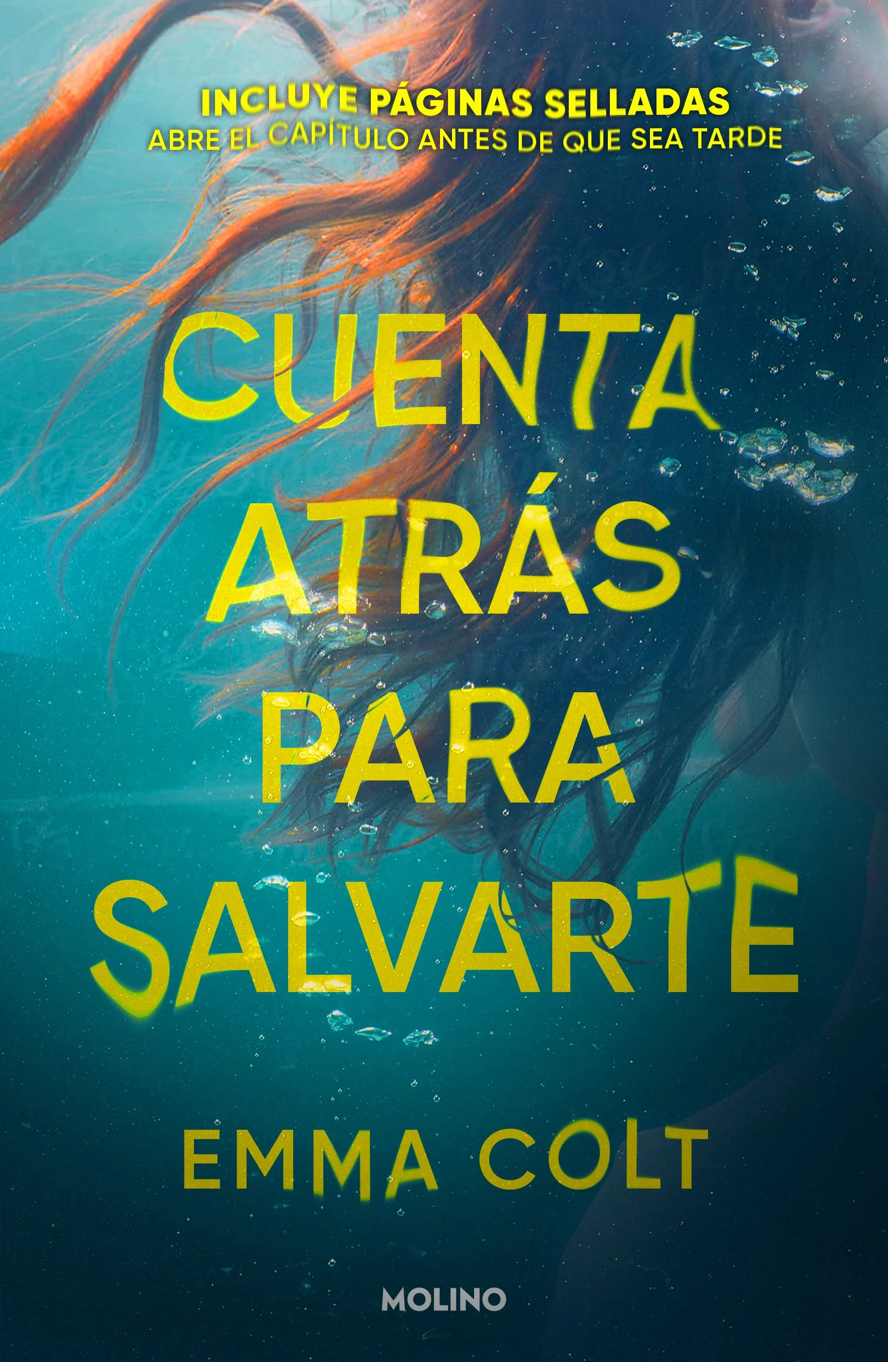 La portada de la novela de suspense romántico "Cuenta atrás para salvarte"